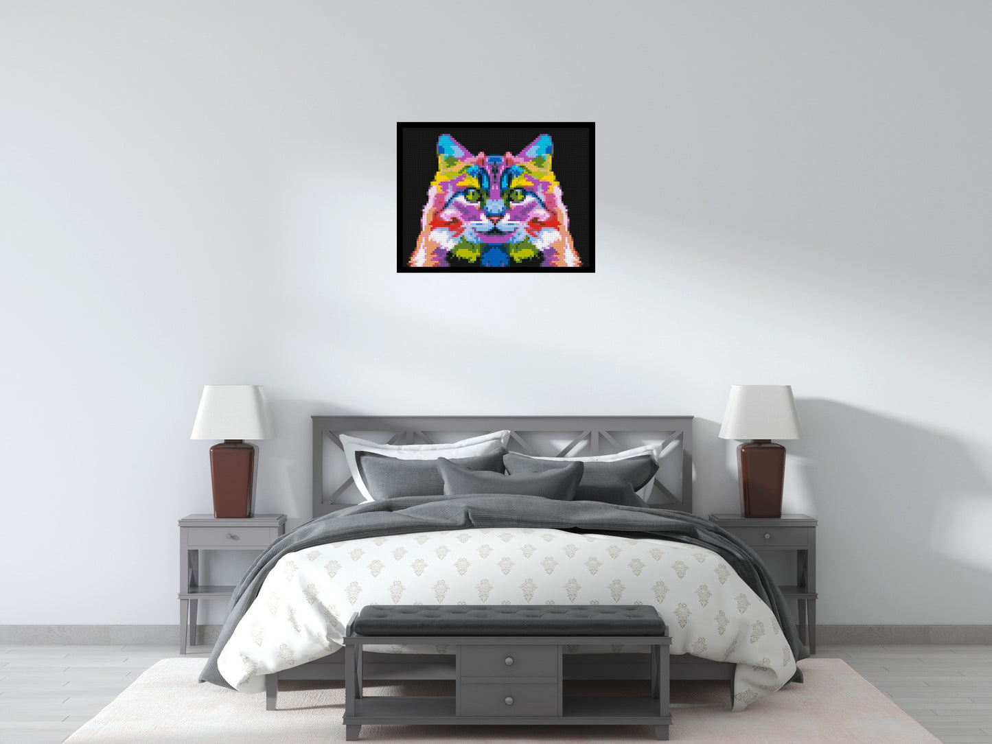 Cat #2 Colourful Pop Art - Brick Art Mosaic Kit 4x3 large