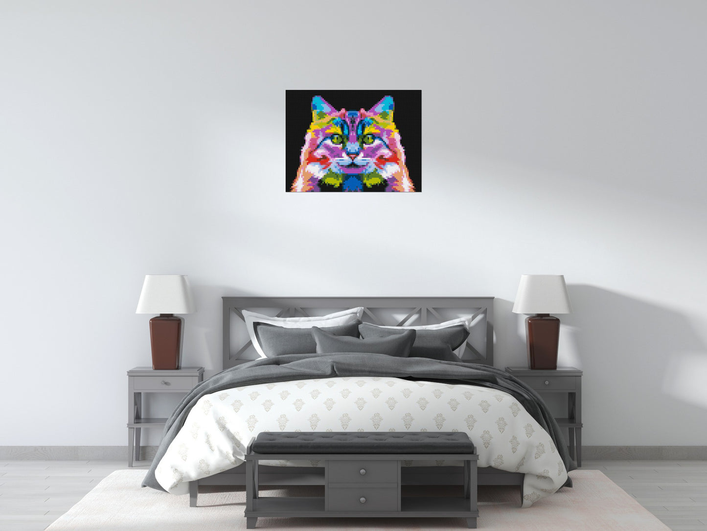 Cat #2 Colourful Pop Art - Brick Art Mosaic Kit 4x3 large