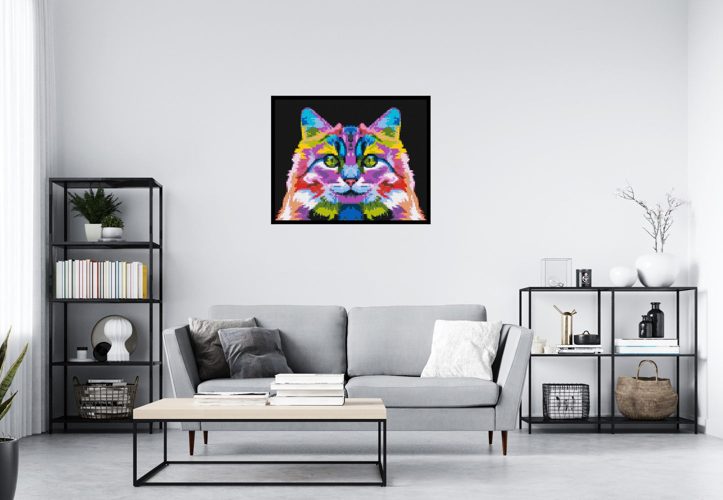 Cat #2 Colourful Pop Art - Brick Art Mosaic Kit 5x4 large
