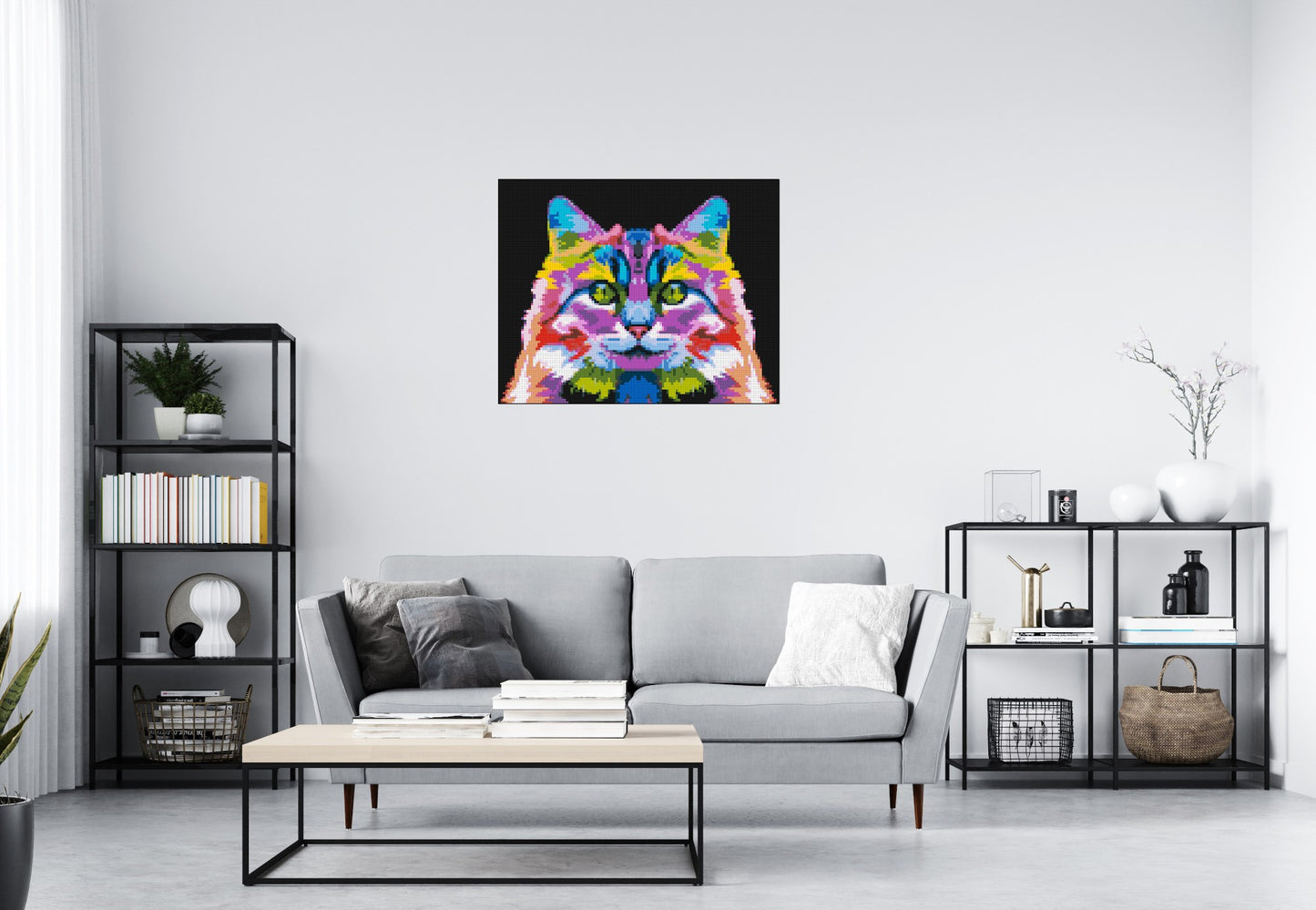 Cat #2 Colourful Pop Art - Brick Art Mosaic Kit 5x4 large