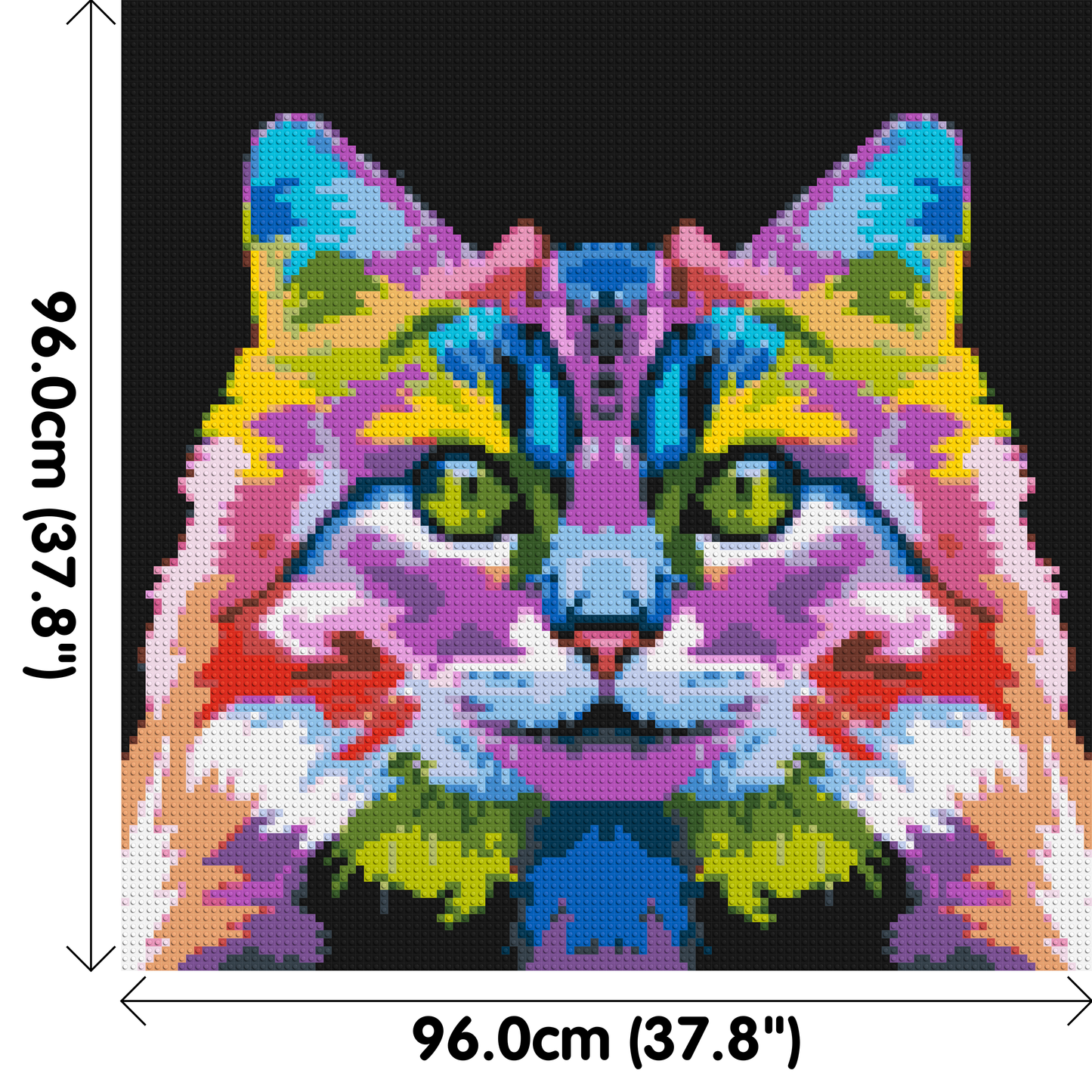 Cat #2 Colourful Pop Art - Brick Art Mosaic Kit 5x5 large
