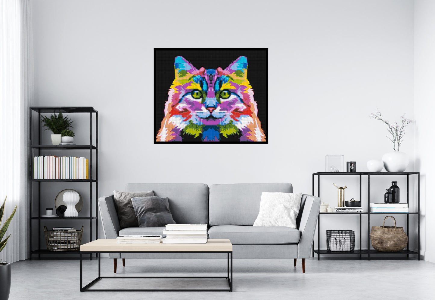 Cat #2 Colourful Pop Art - Brick Art Mosaic Kit 6x5 large