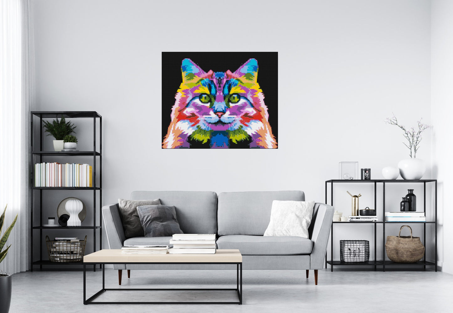 Cat #2 Colourful Pop Art - Brick Art Mosaic Kit 6x5 large