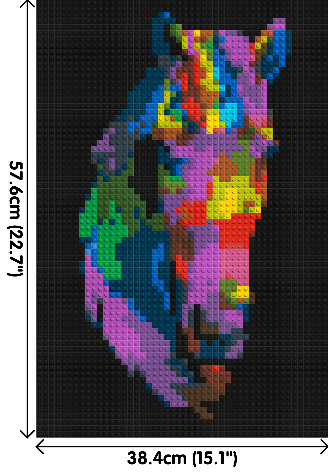 Horse Colourful Pop Art - Brick Art Mosaic Kit 2x3 large