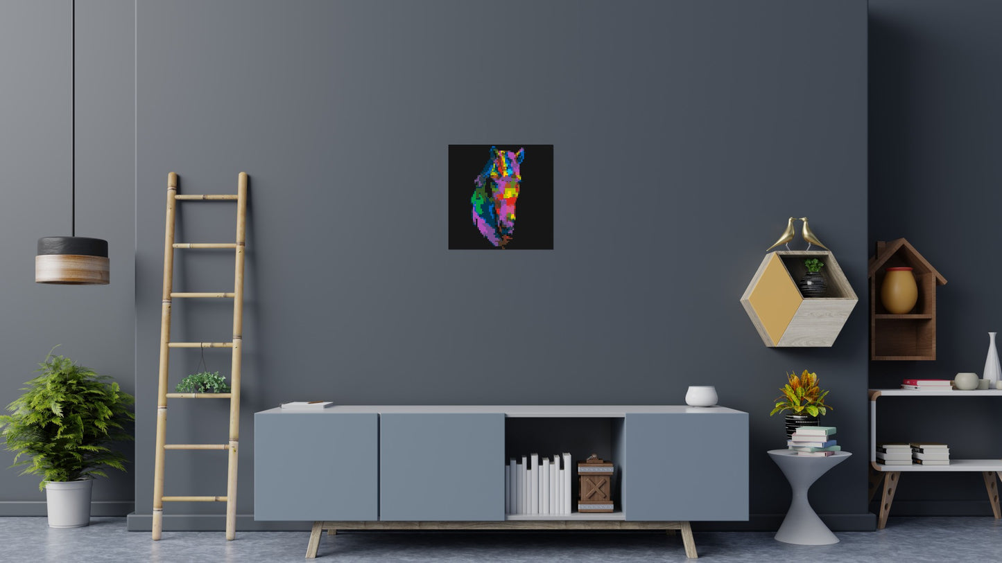 Horse Colourful Pop Art - Brick Art Mosaic Kit 3x3 large