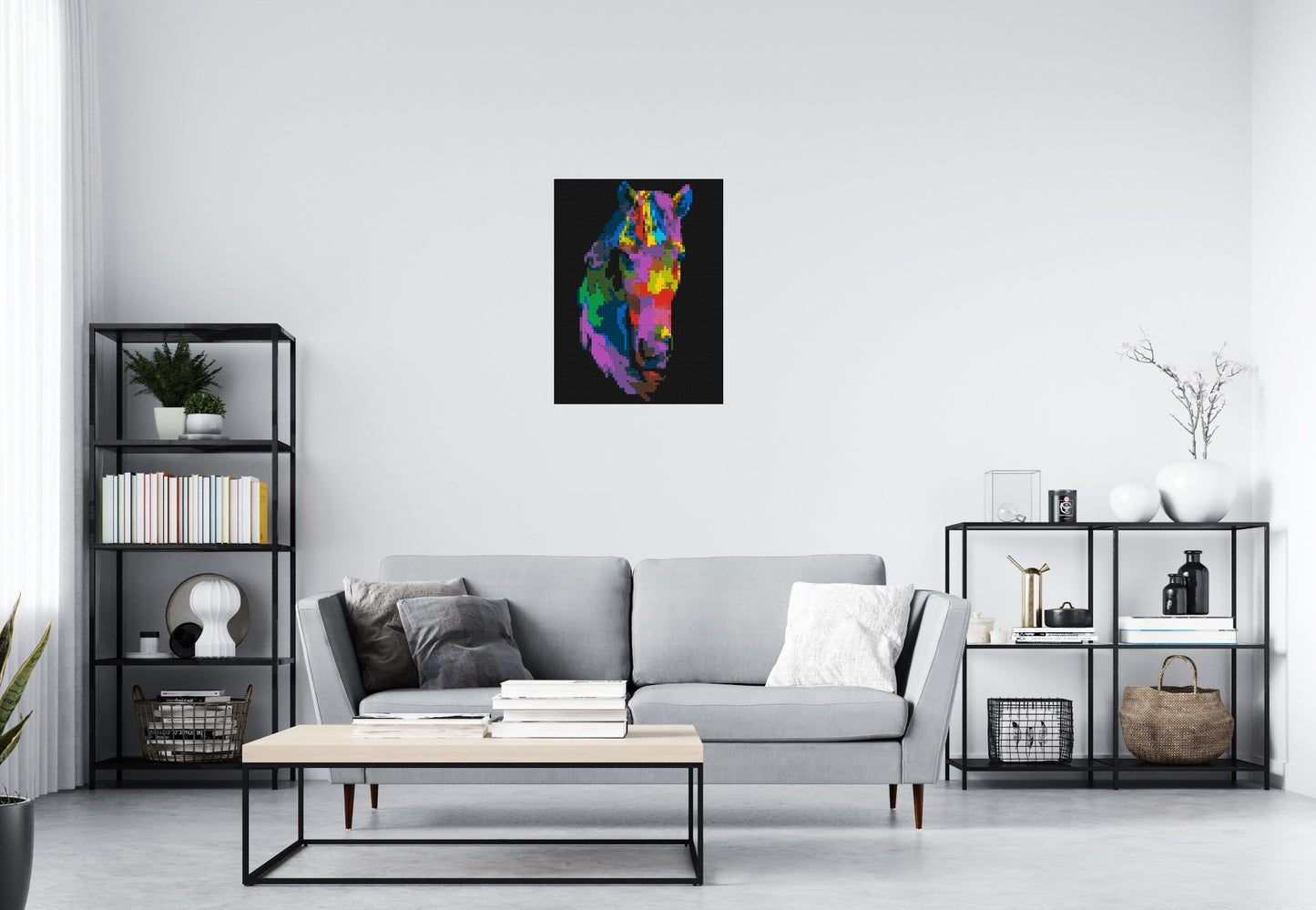 Horse Colourful Pop Art - Brick Art Mosaic Kit 3x4 large