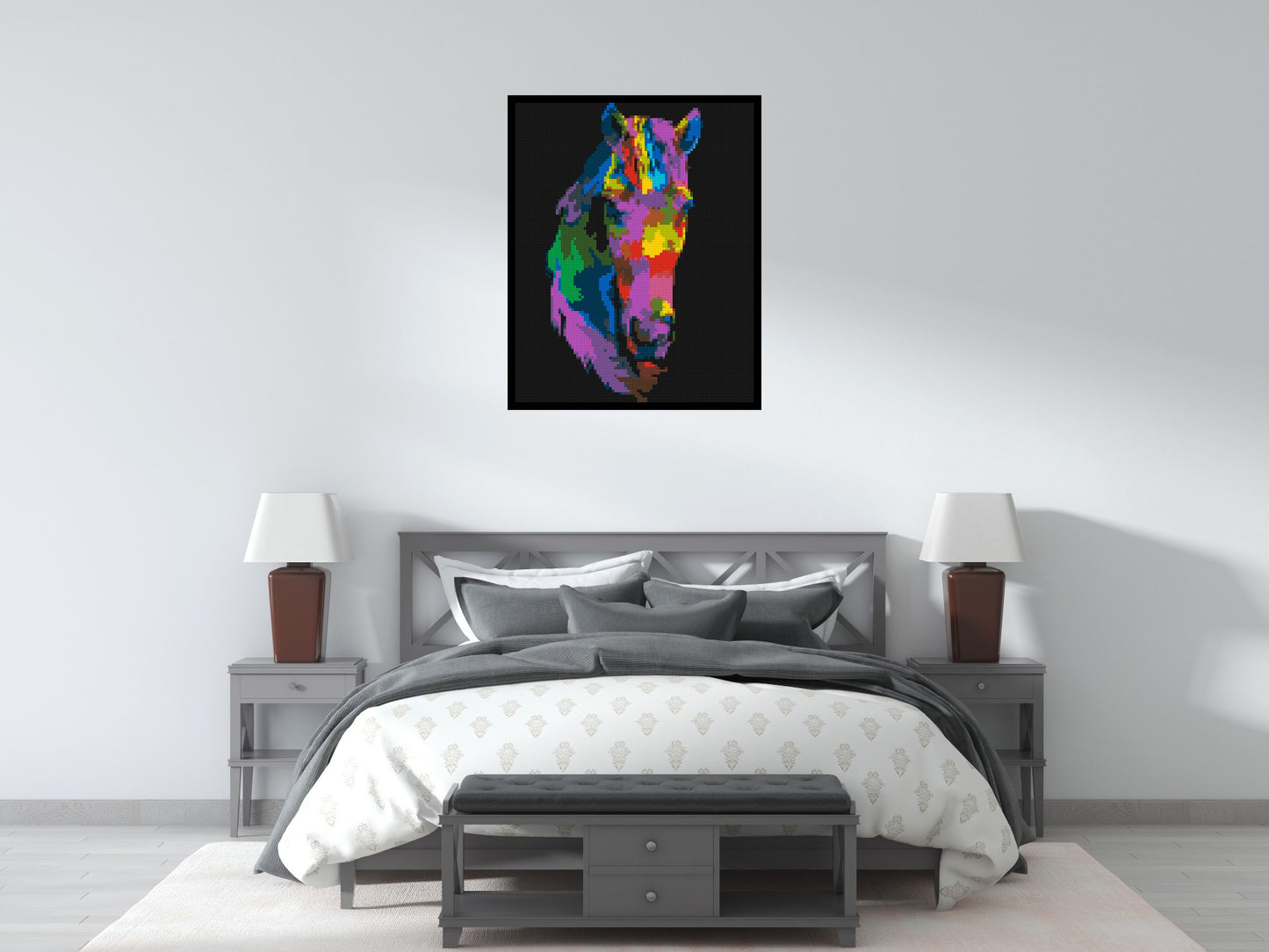 Horse Colourful Pop Art - Brick Art Mosaic Kit 4x5 large
