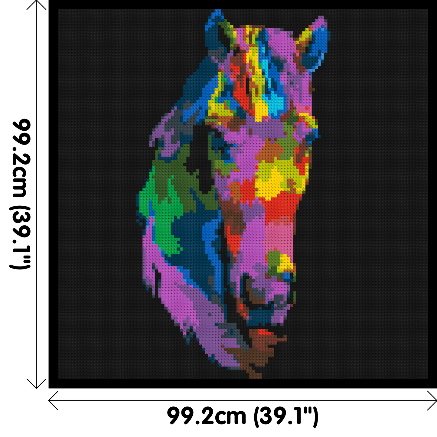 Horse Colourful Pop Art - Brick Art Mosaic Kit 5x5 large