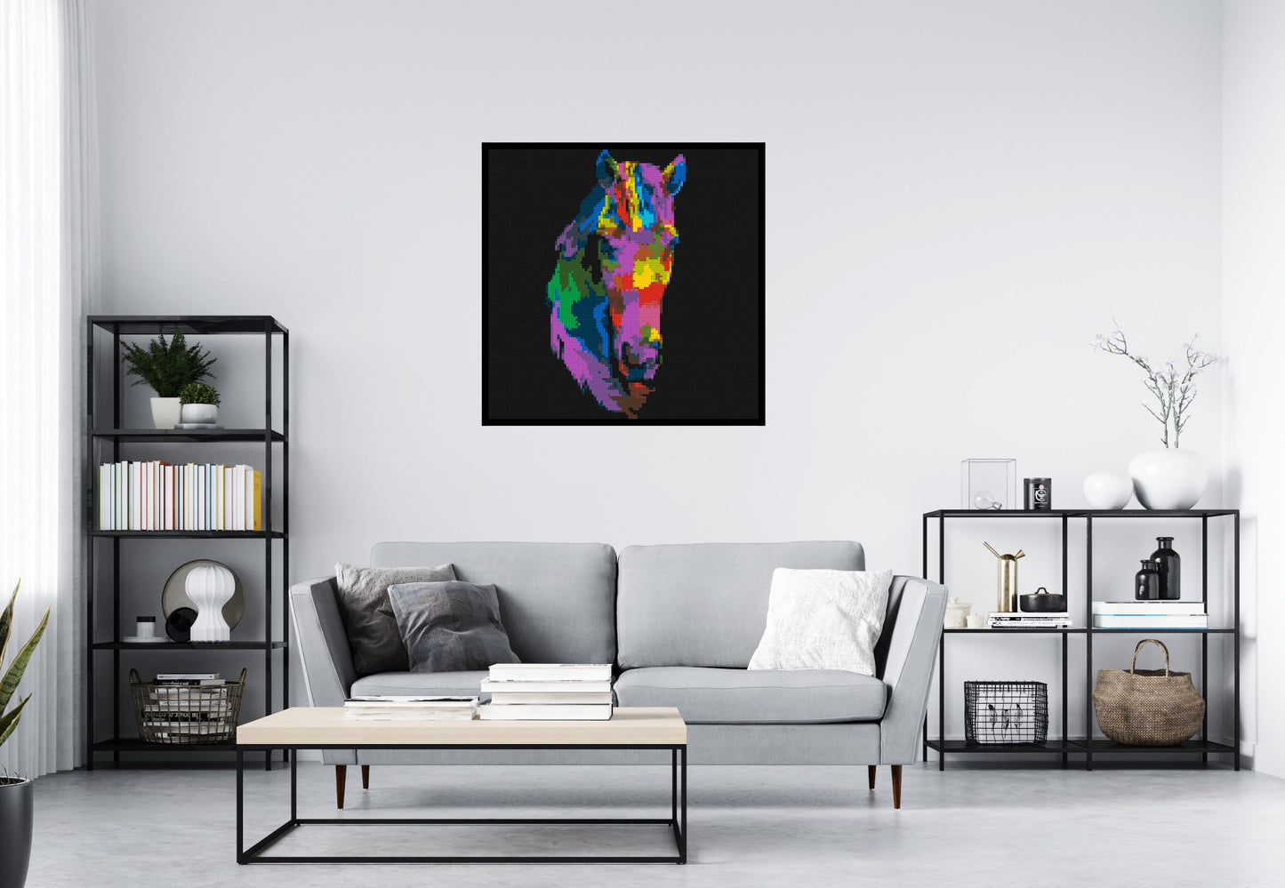 Horse Colourful Pop Art - Brick Art Mosaic Kit 5x5 large