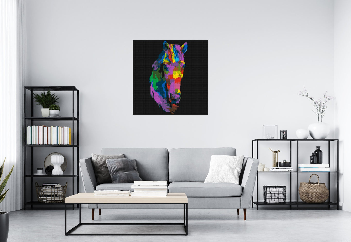Horse Colourful Pop Art - Brick Art Mosaic Kit 5x5 large