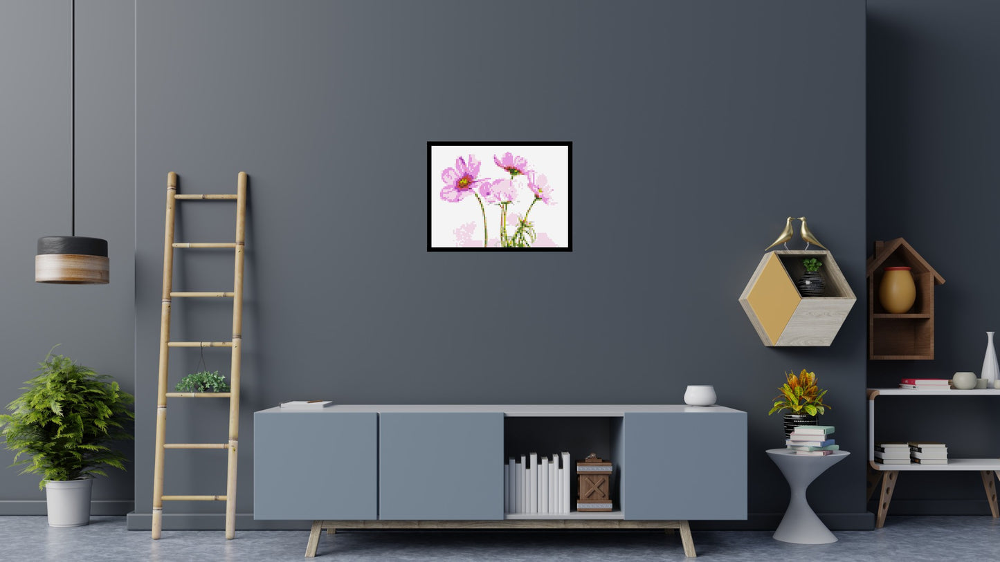 Pink Cosmea - Brick Art Mosaic Kit 4x3 large