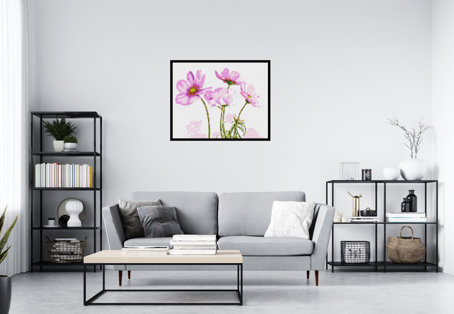 Pink Cosmea - Brick Art Mosaic Kit 5x4 large