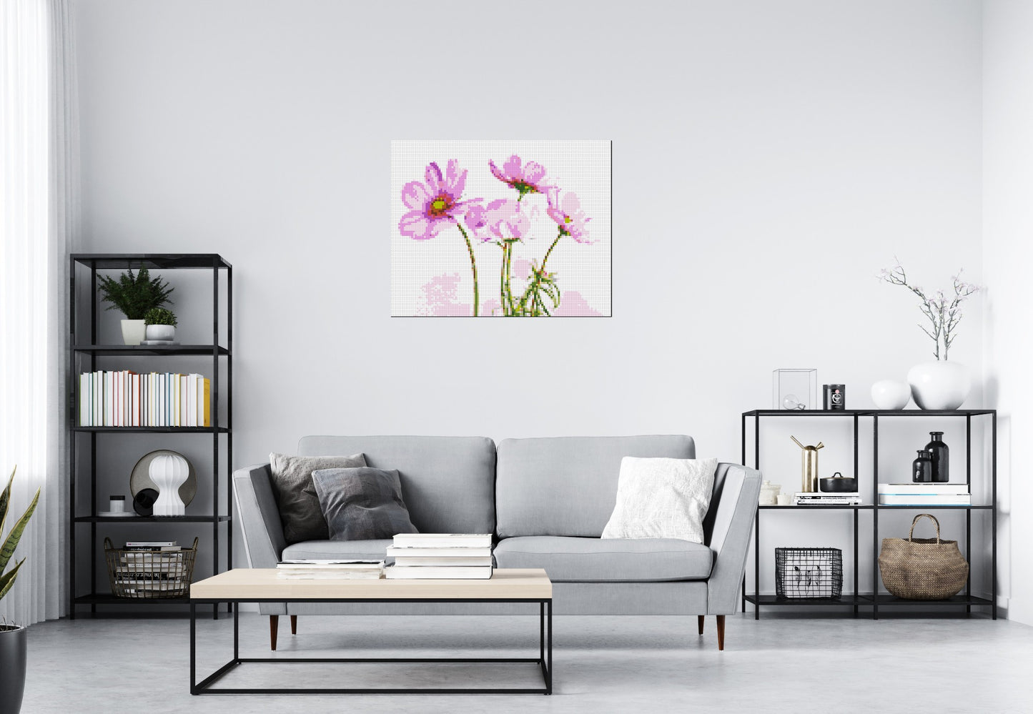 Pink Cosmea - Brick Art Mosaic Kit 5x4 large