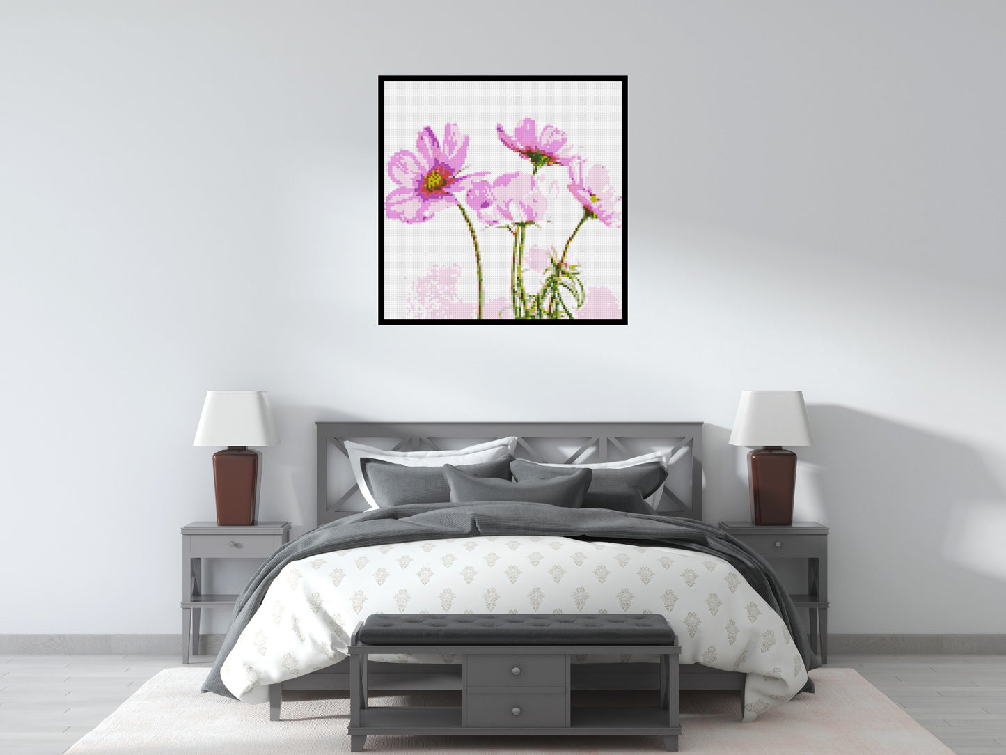 Pink Cosmea - Brick Art Mosaic Kit 5x5 large