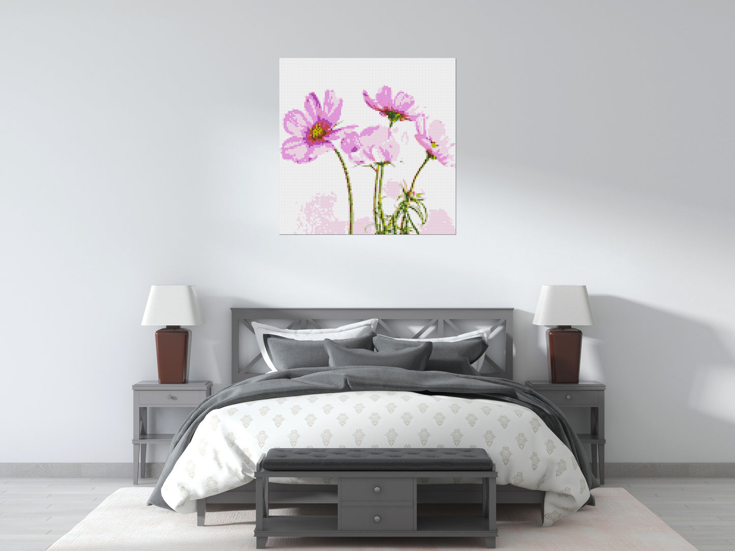 Pink Cosmea - Brick Art Mosaic Kit 5x5 large
