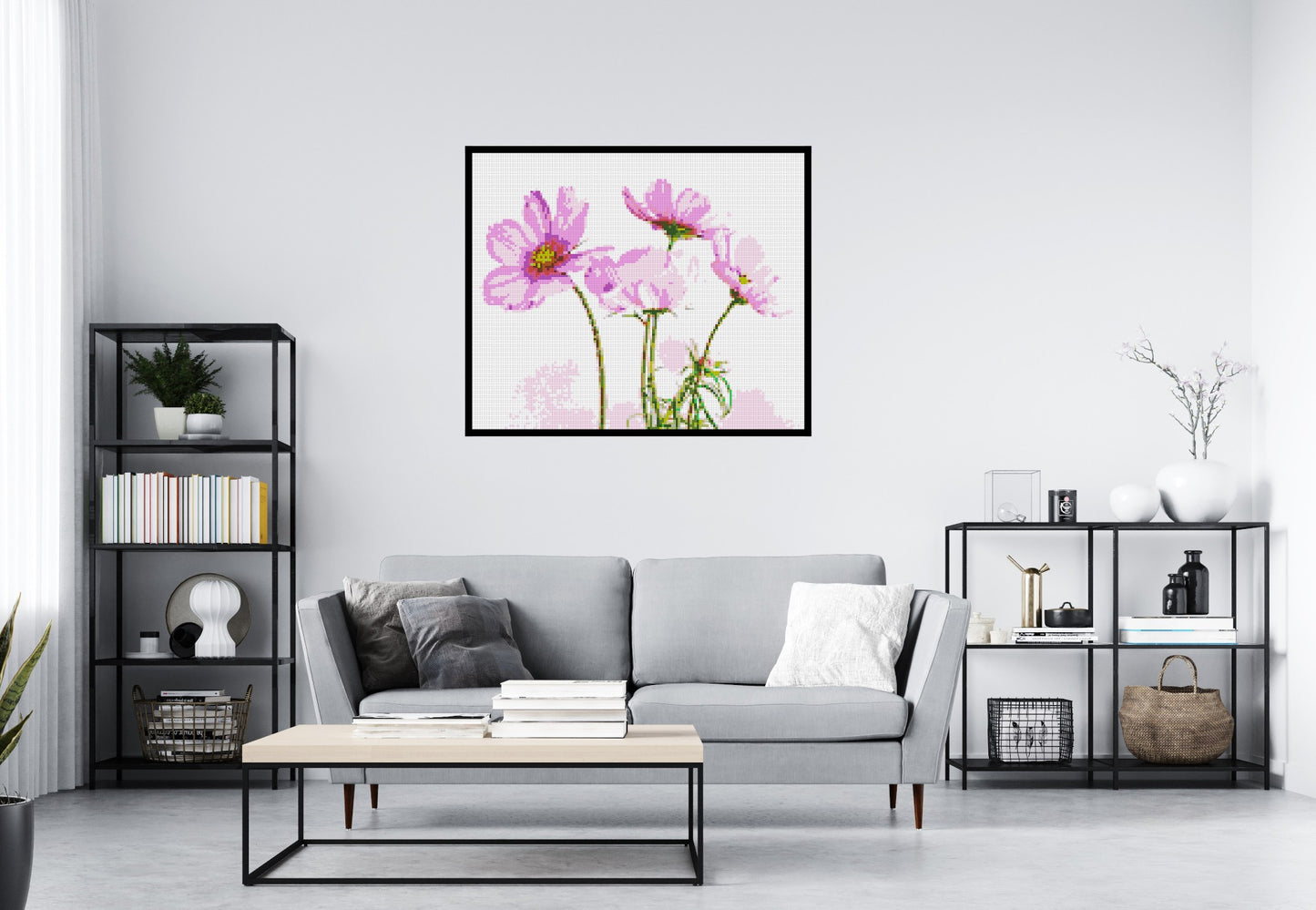 Pink Cosmea - Brick Art Mosaic Kit 6x5 large