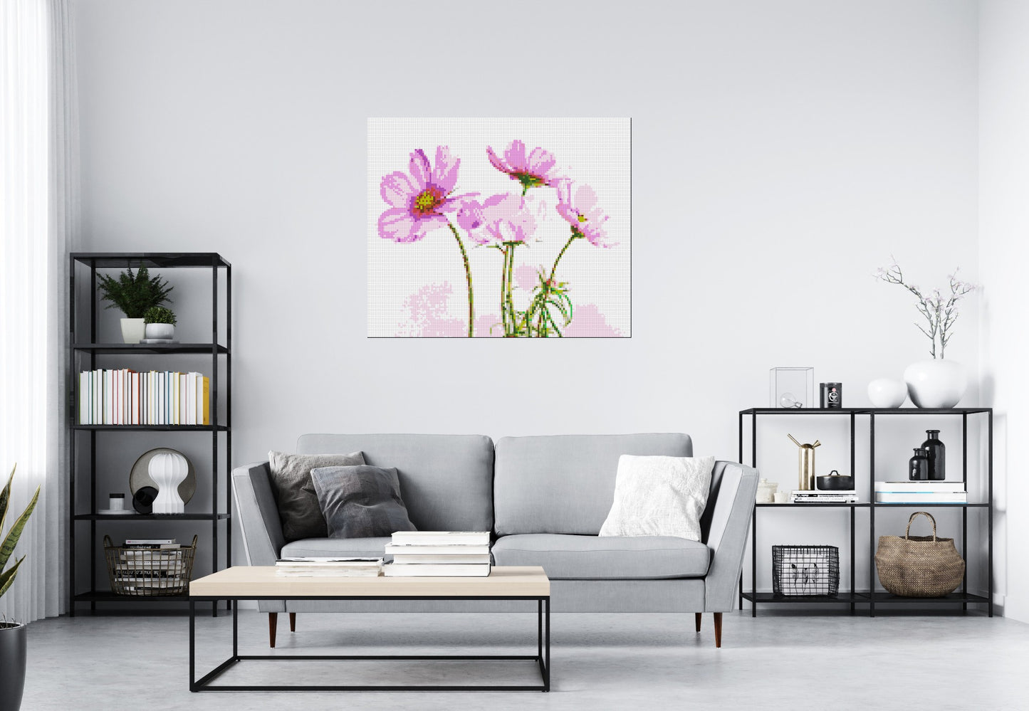 Pink Cosmea - Brick Art Mosaic Kit 6x5 large