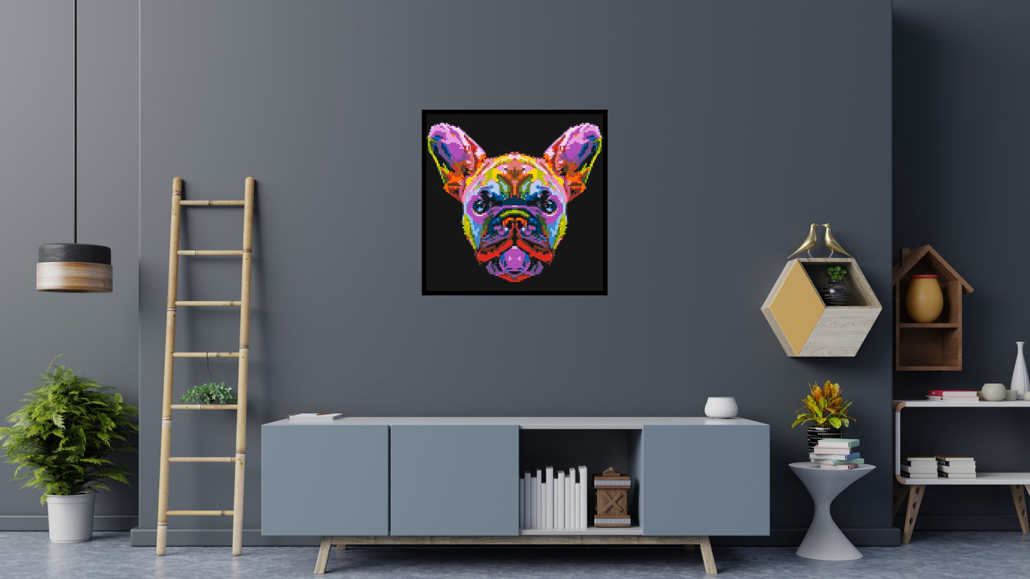 French Bulldog Colourful Pop Art - Brick Art Mosaic Kit 5x5 large