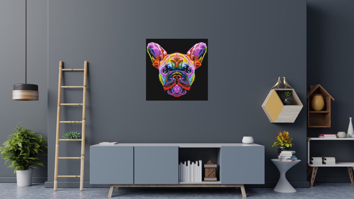 French Bulldog Colourful Pop Art - Brick Art Mosaic Kit 5x5 large