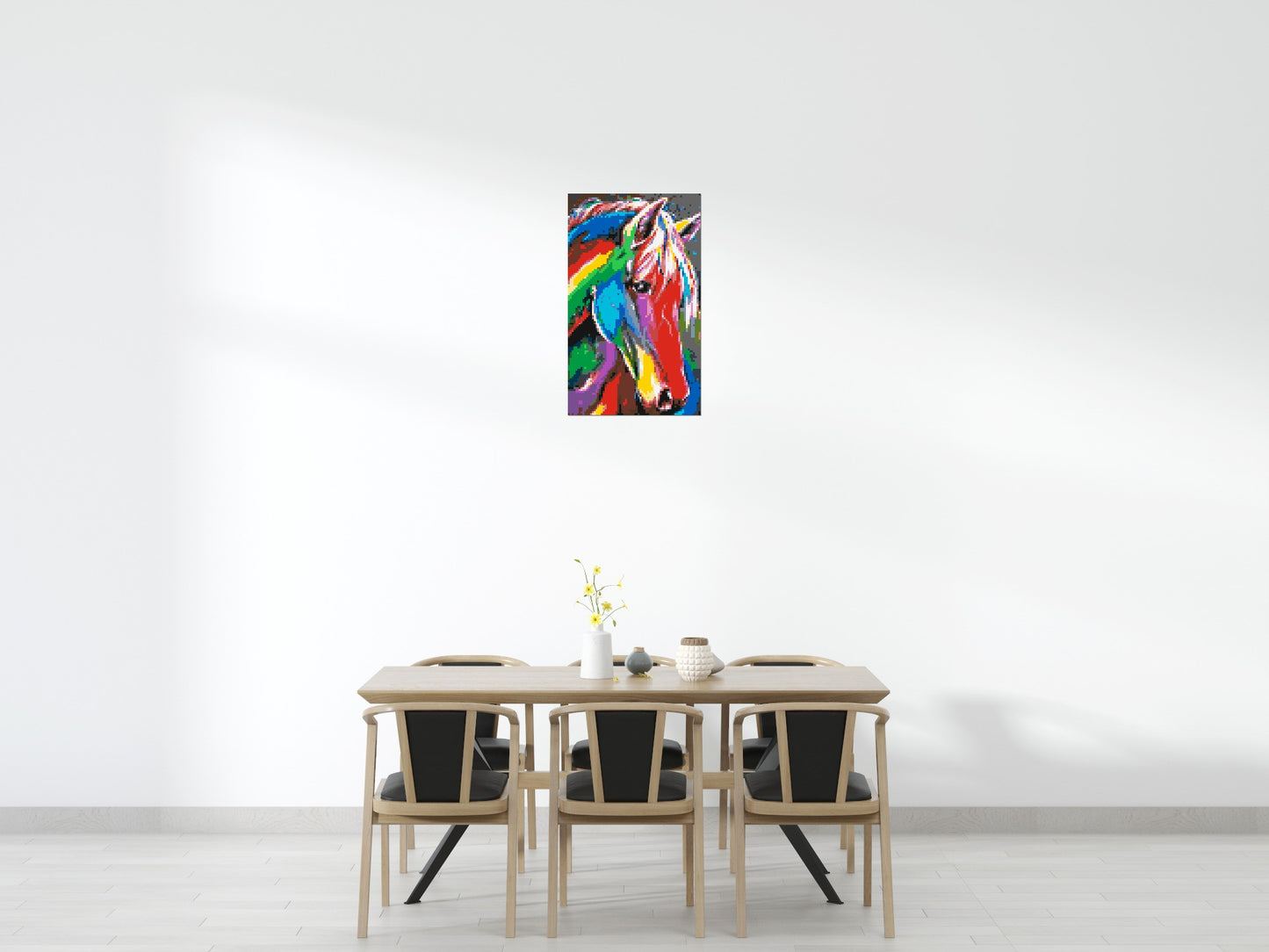 Rainbow Horse Colourful Pop Art - Brick Art Mosaic Kit 3x5 large
