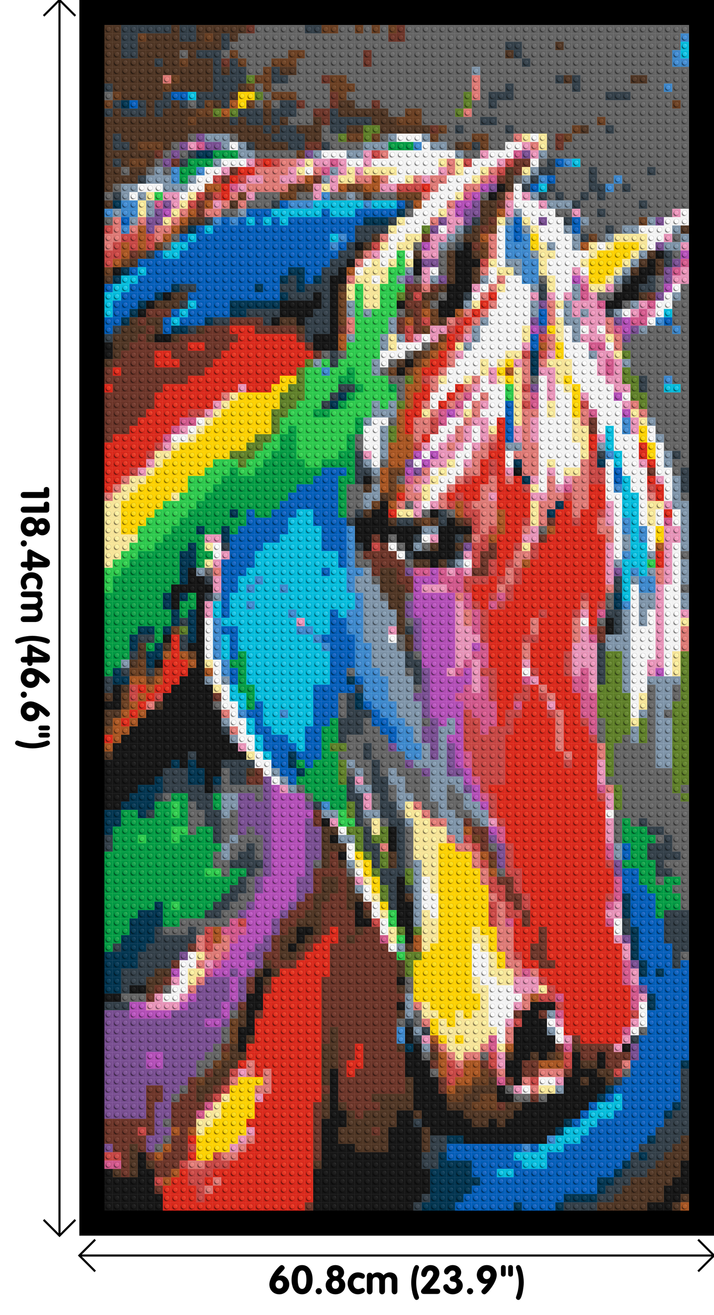 Rainbow Horse Colourful Pop Art - Brick Art Mosaic Kit 3x6 large
