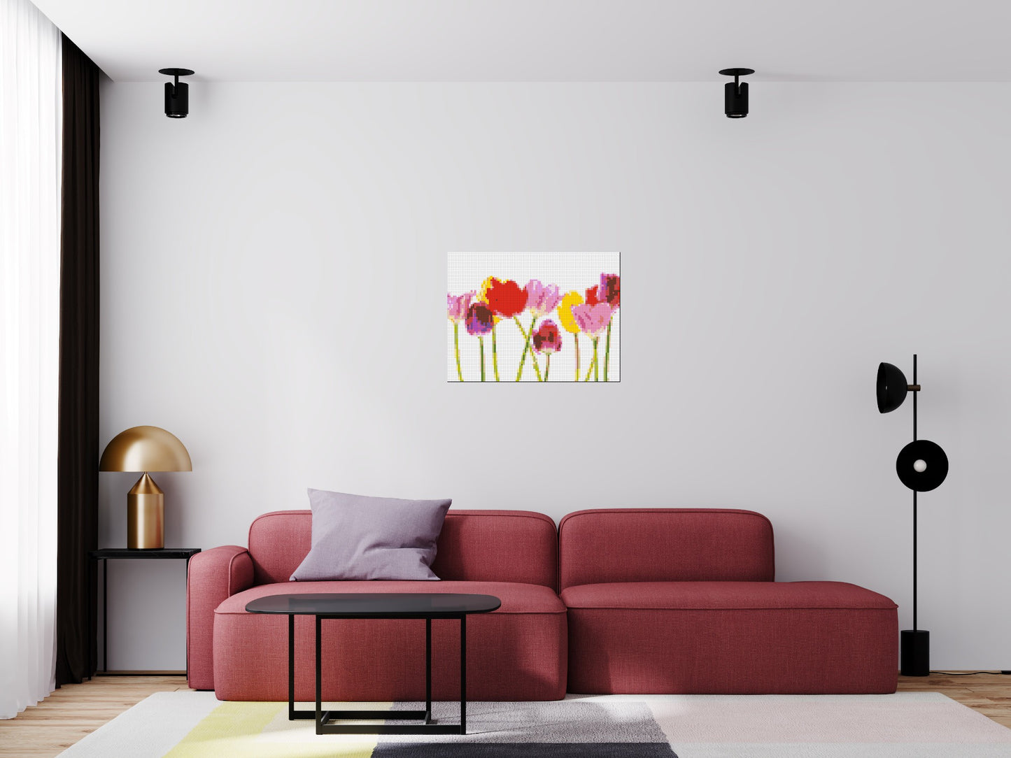 Colourful Tulips - Brick Art Mosaic Kit 4x3 large