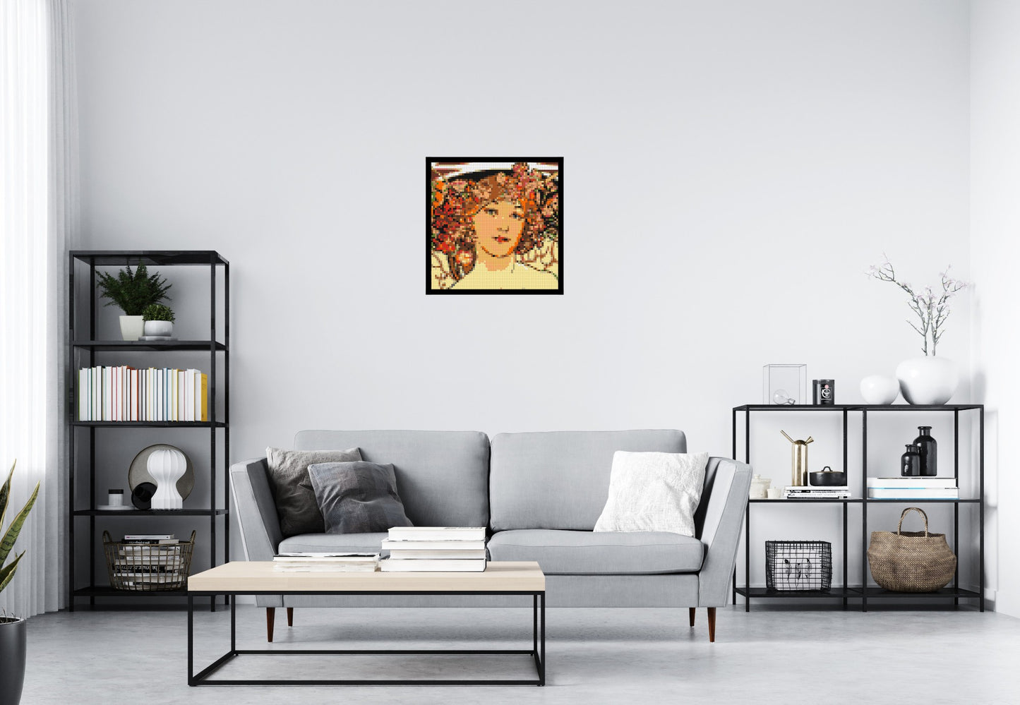 Detail of Reverie by Alphonse Mucha - Brick Art Mosaic Kit 3x3 large