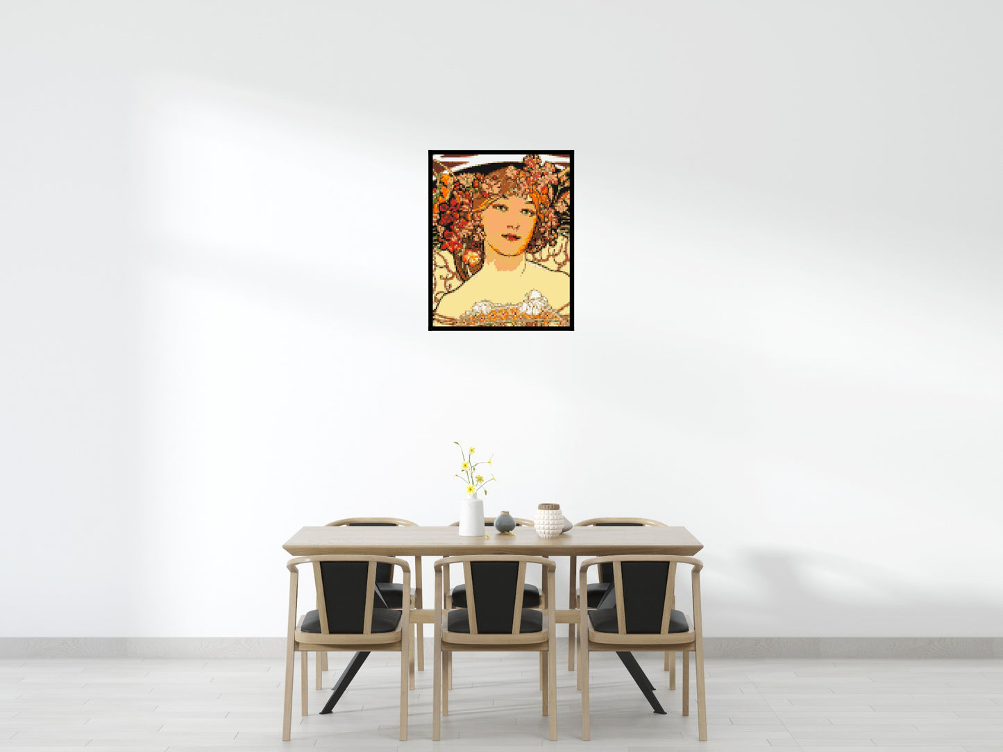 Detail of Reverie by Alphonse Mucha - Brick Art Mosaic Kit 4x5 large