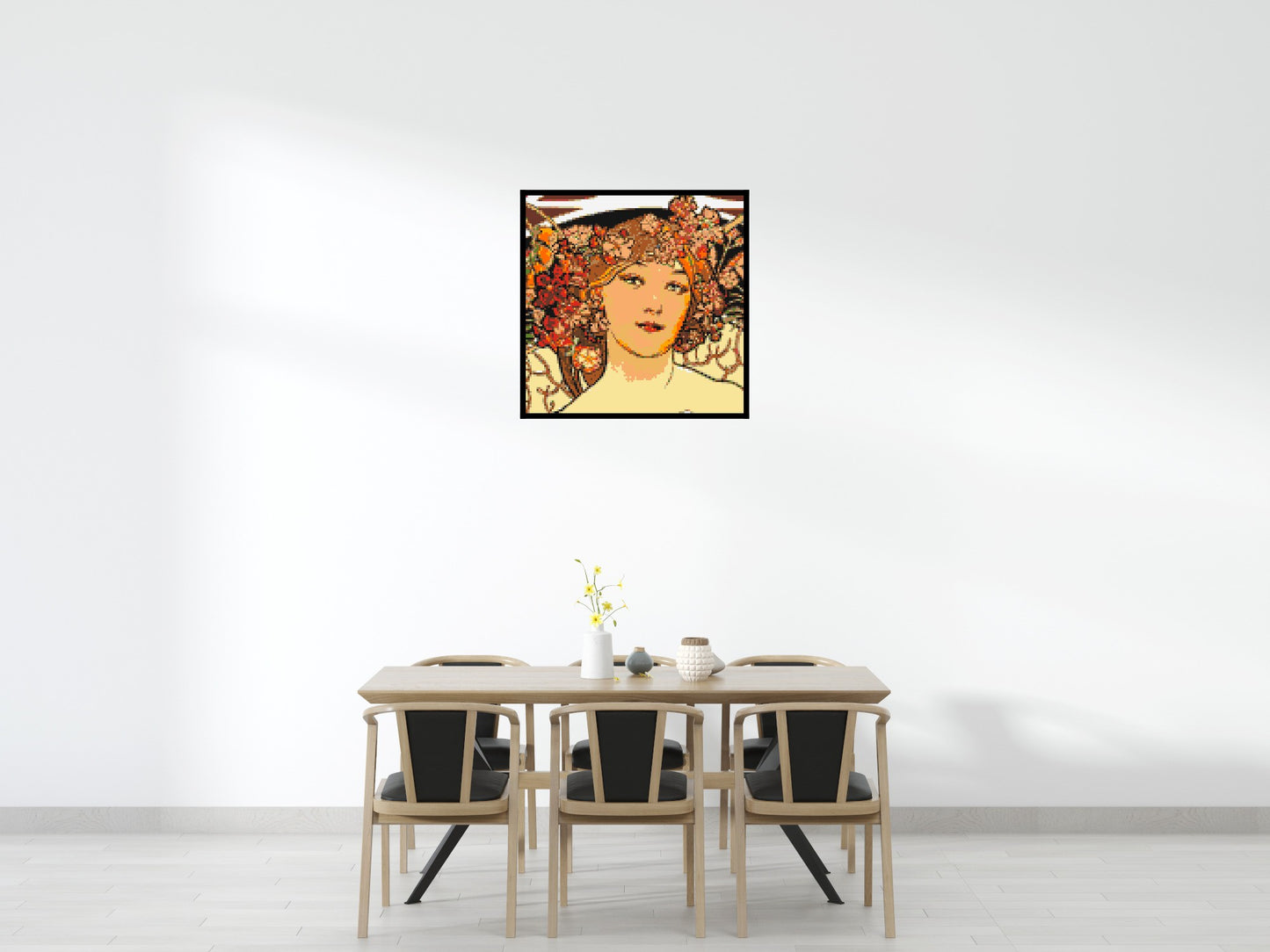 Detail of Reverie by Alphonse Mucha - Brick Art Mosaic Kit 5x5 large