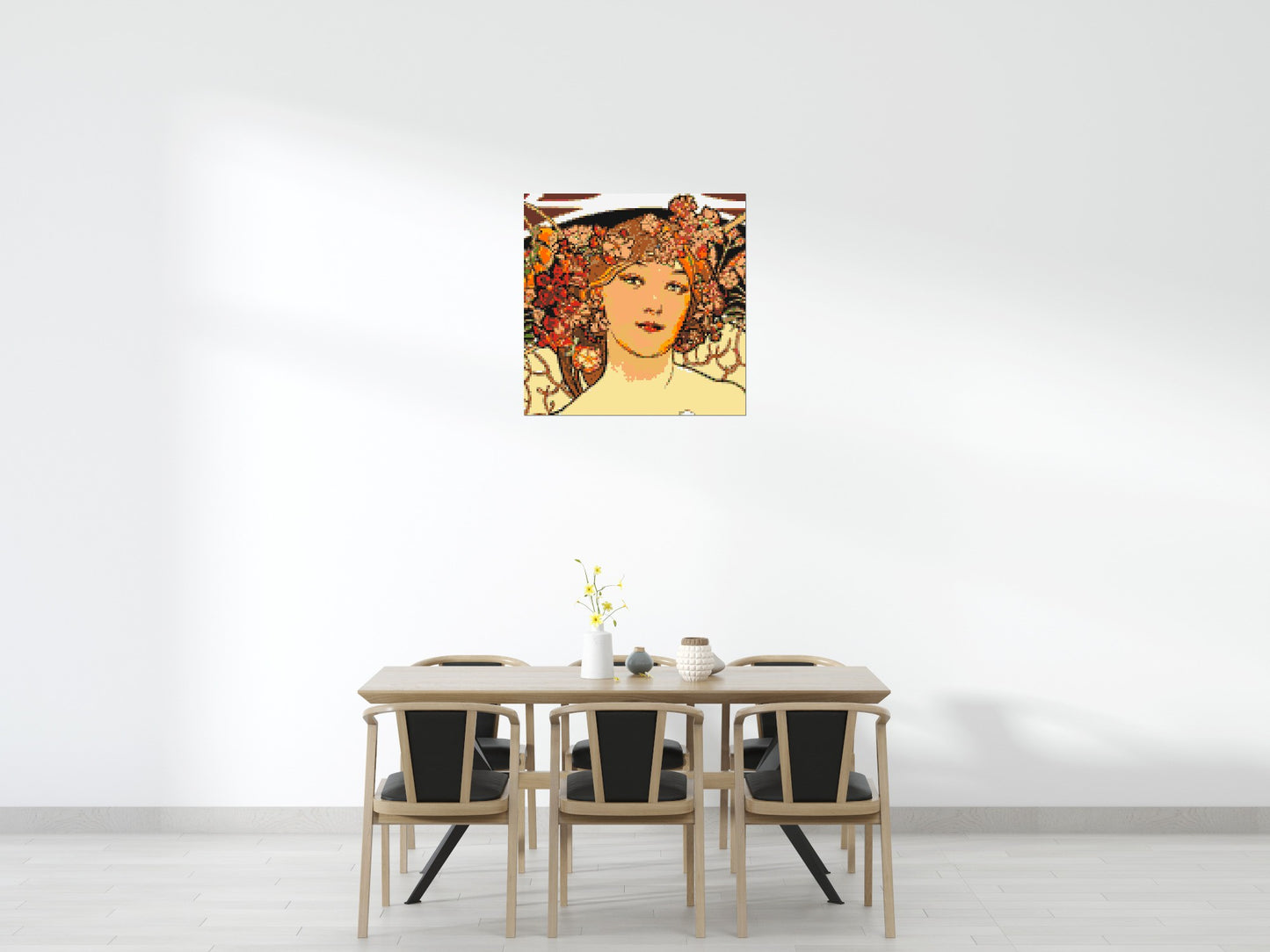 Detail of Reverie by Alphonse Mucha - Brick Art Mosaic Kit 5x5 large