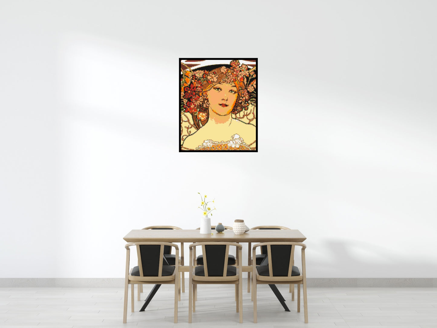 Detail of Reverie by Alphonse Mucha - Brick Art Mosaic Kit 5x6 large