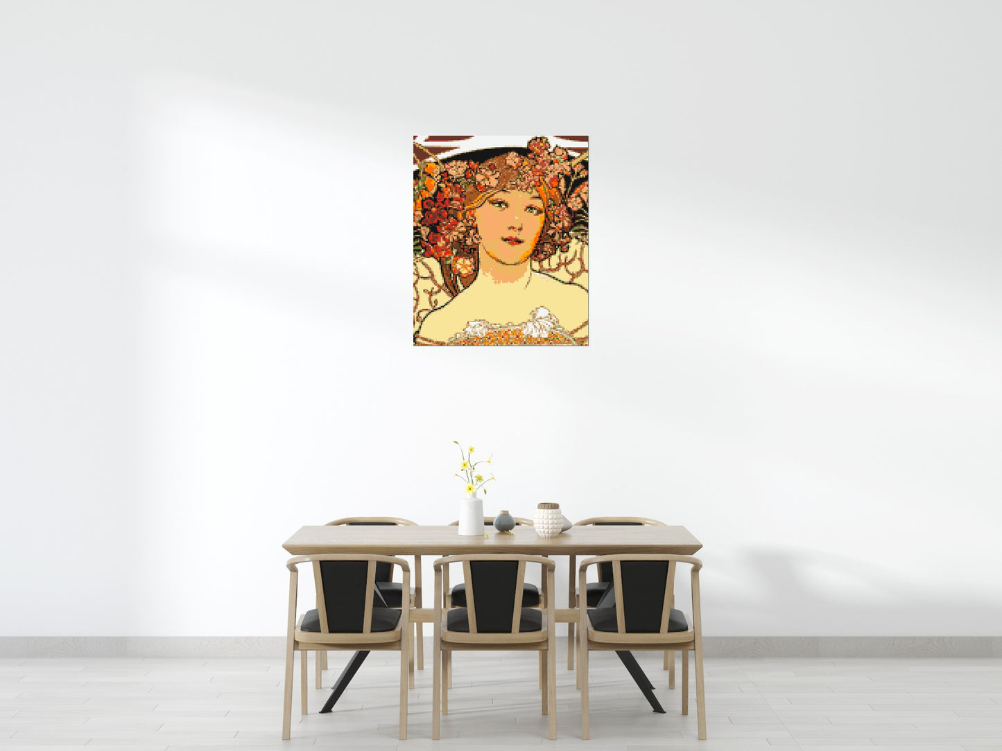 Detail of Reverie by Alphonse Mucha - Brick Art Mosaic Kit 5x6 large