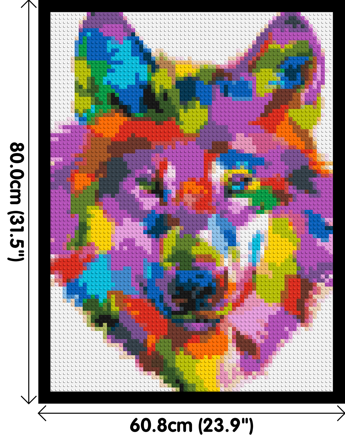 Wolf Colourful Pop Art - Brick Art Mosaic Kit 3x4 large