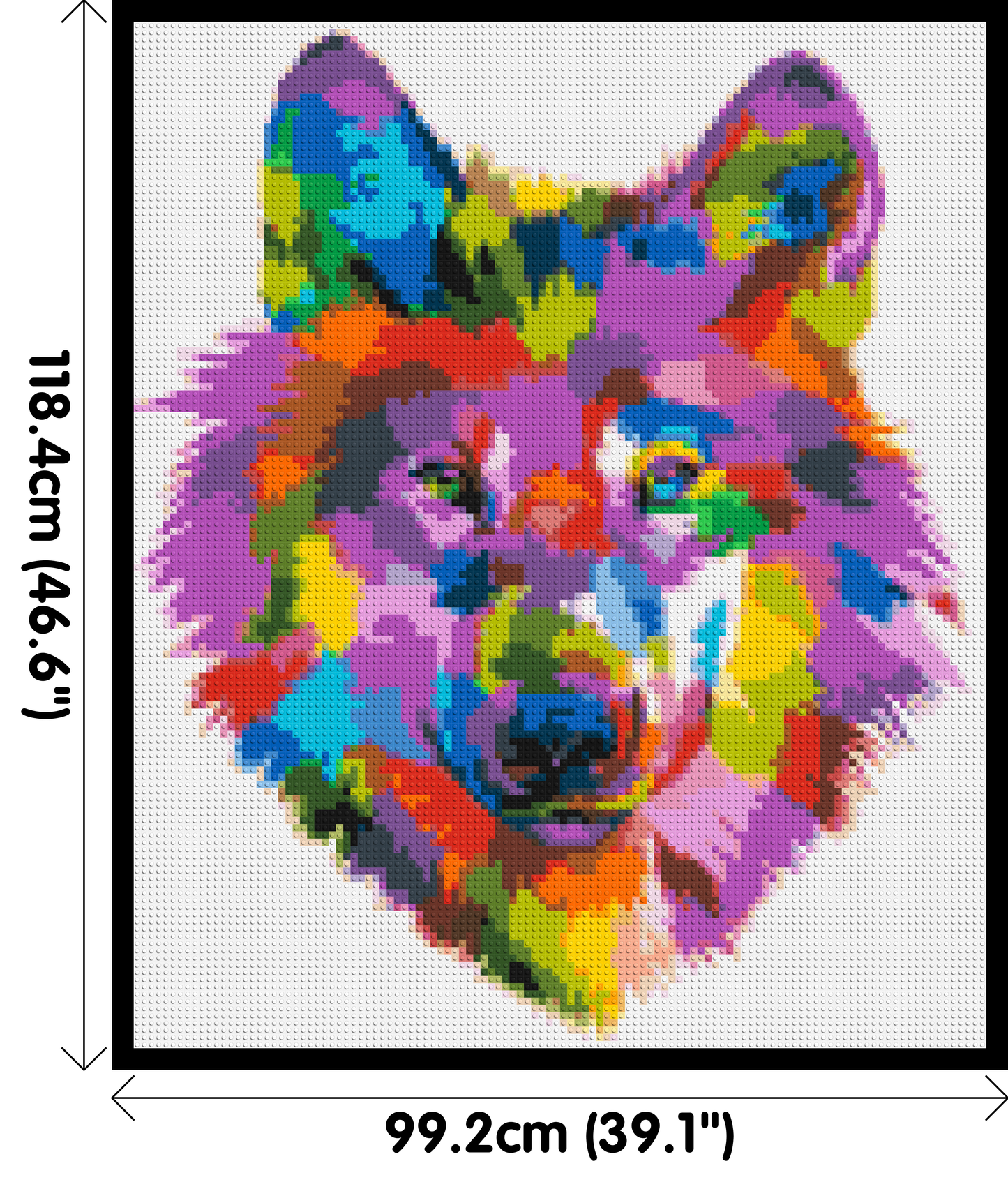 Wolf Colourful Pop Art - Brick Art Mosaic Kit 5x6 large
