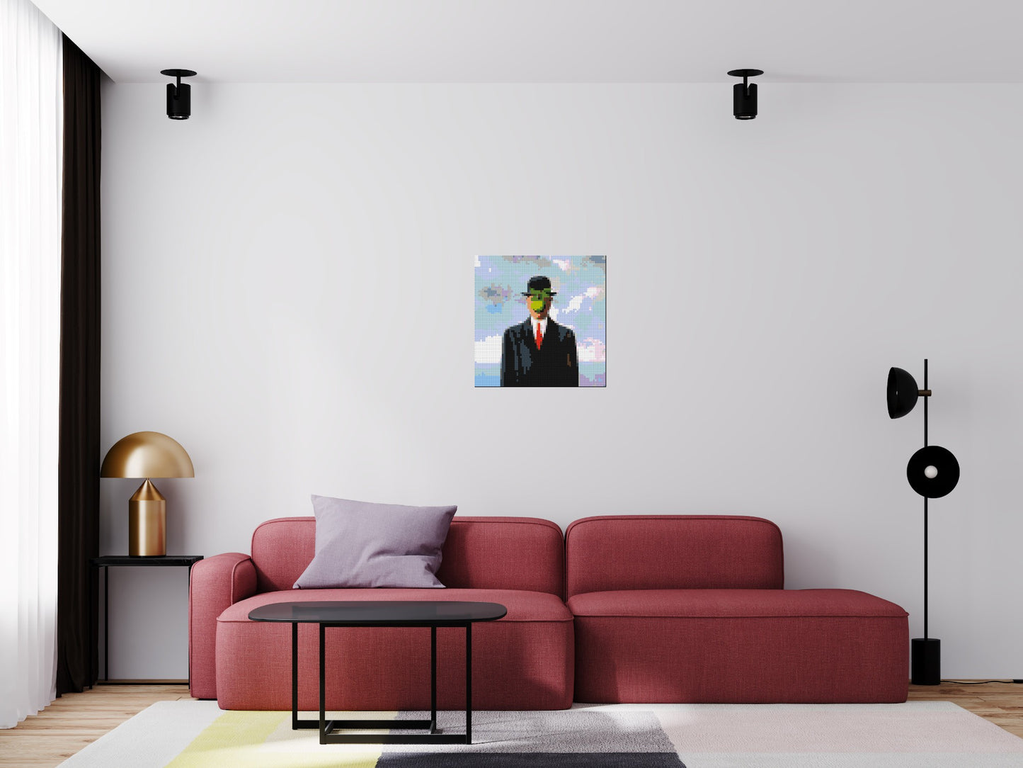 The Son of Man by René Magritte - Brick Art Mosaic Kit 3x3 large