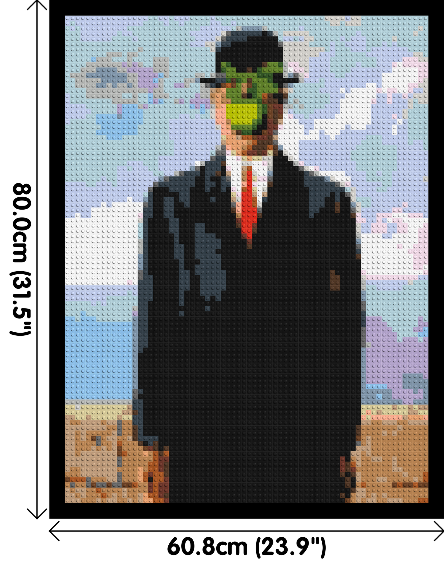 The Son of Man by René Magritte - Brick Art Mosaic Kit 3x4 large