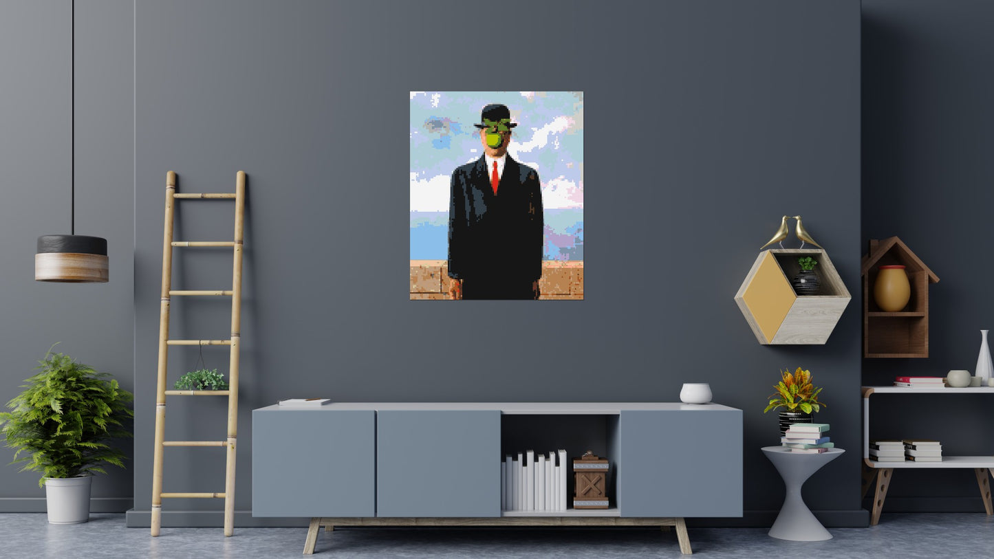 The Son of Man by René Magritte - Brick Art Mosaic Kit 5x6 large