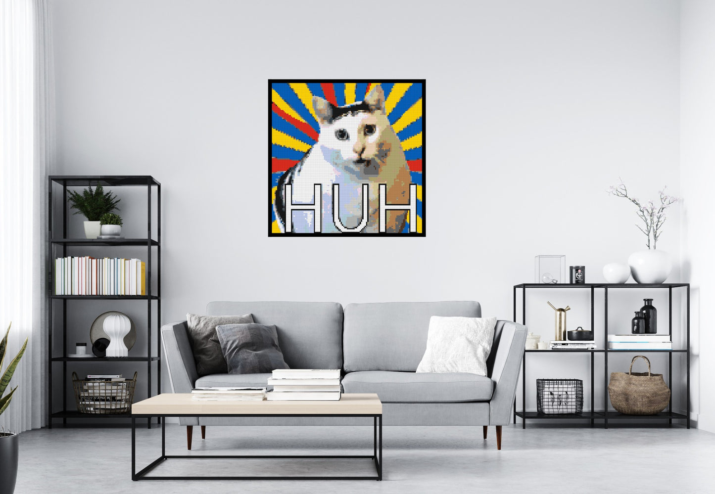 Huh Cat Meme - Brick Art Mosaic Kit 5x5 large