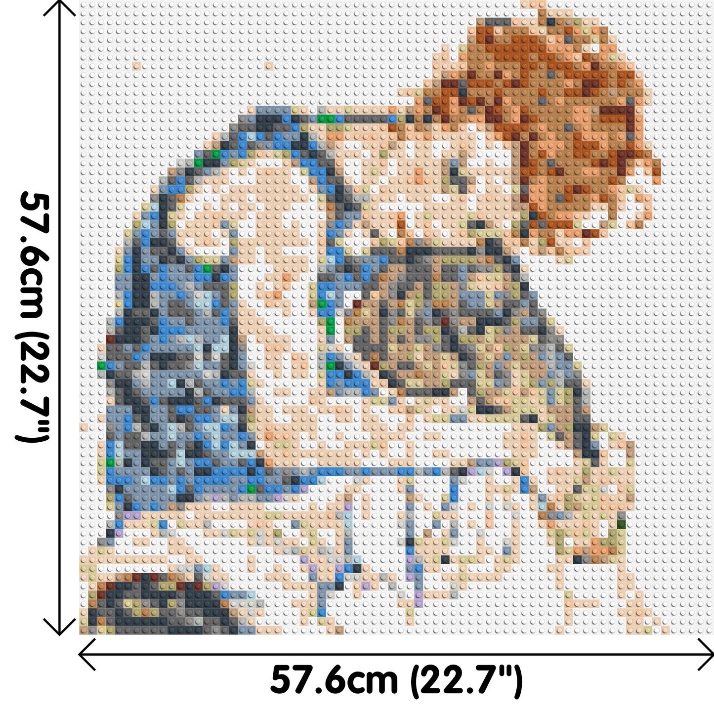 Woman Sitting with Bent Knee by Egon Schiele - Brick Art Mosaic Kit 3x3 large