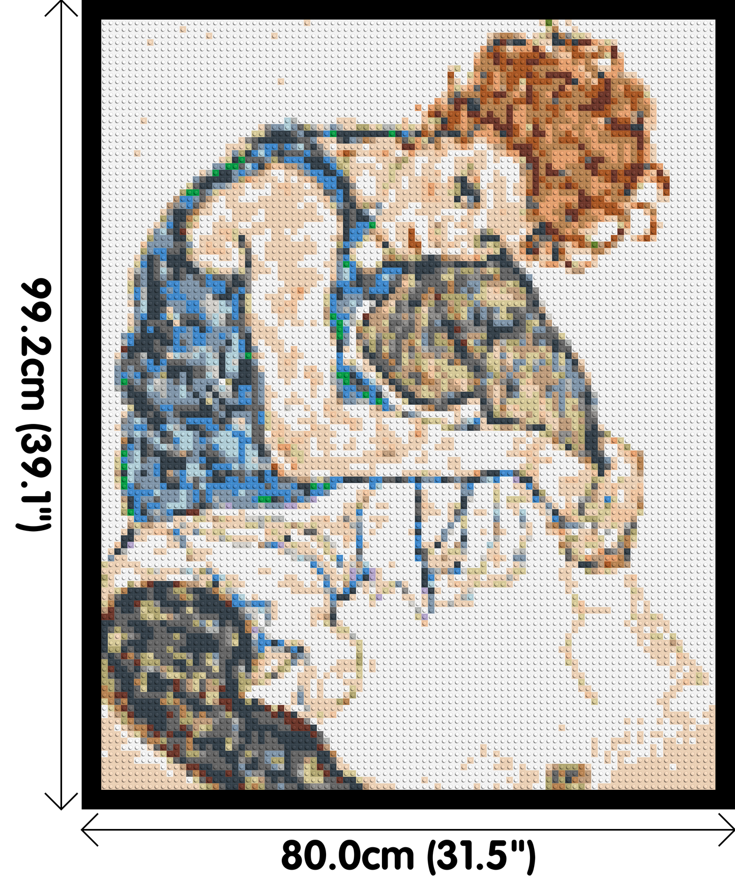 Woman Sitting with Bent Knee by Egon Schiele - Brick Art Mosaic Kit 4x5 large