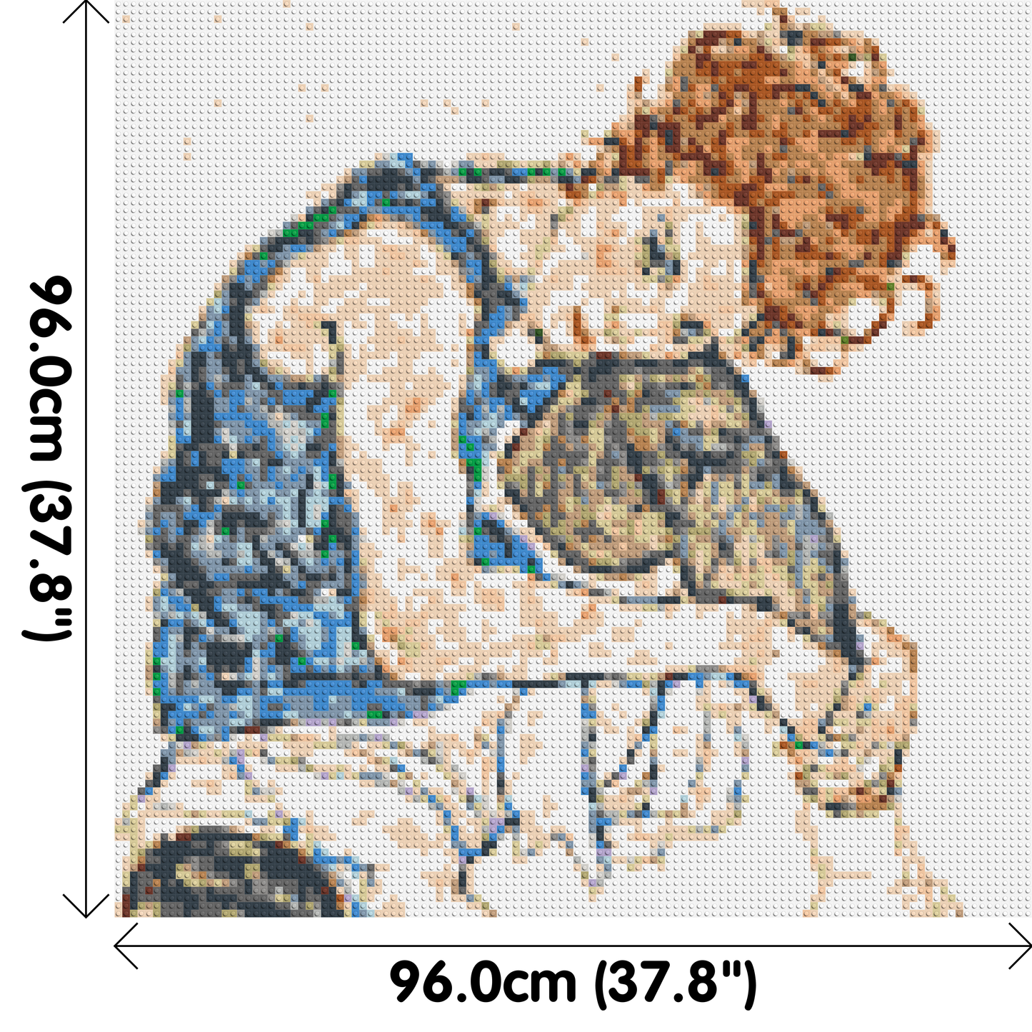 Woman Sitting with Bent Knee by Egon Schiele - Brick Art Mosaic Kit 5x5 large