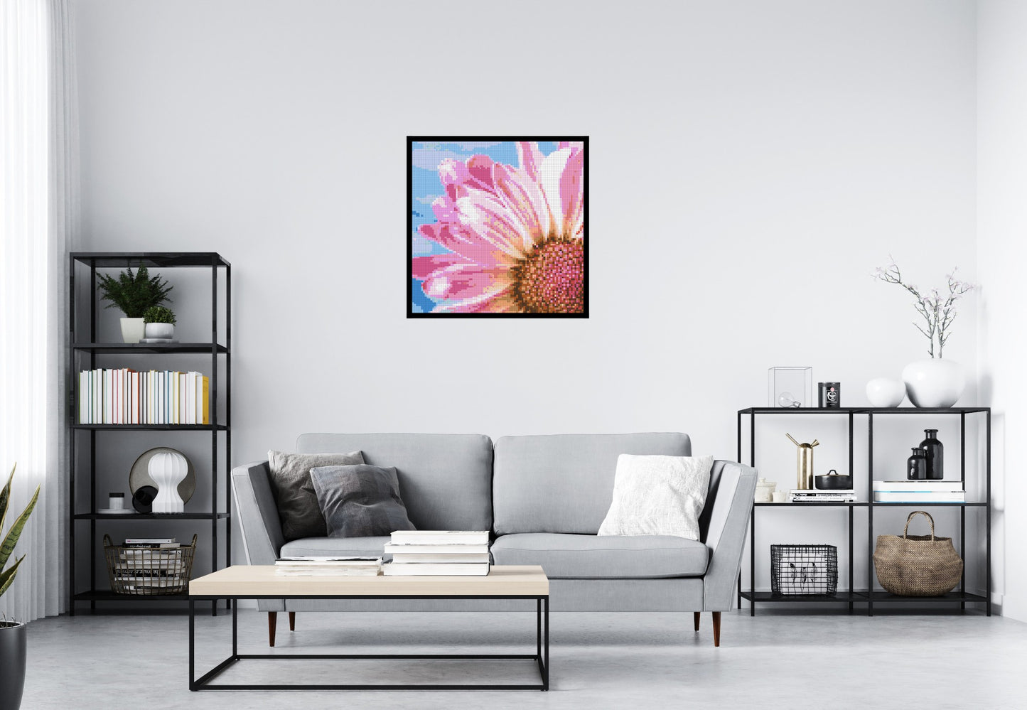 Pink Daisy - Brick Art Mosaic Kit 4x4 large
