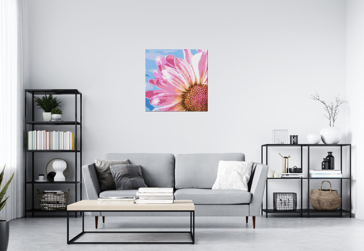 Pink Daisy - Brick Art Mosaic Kit 4x4 large
