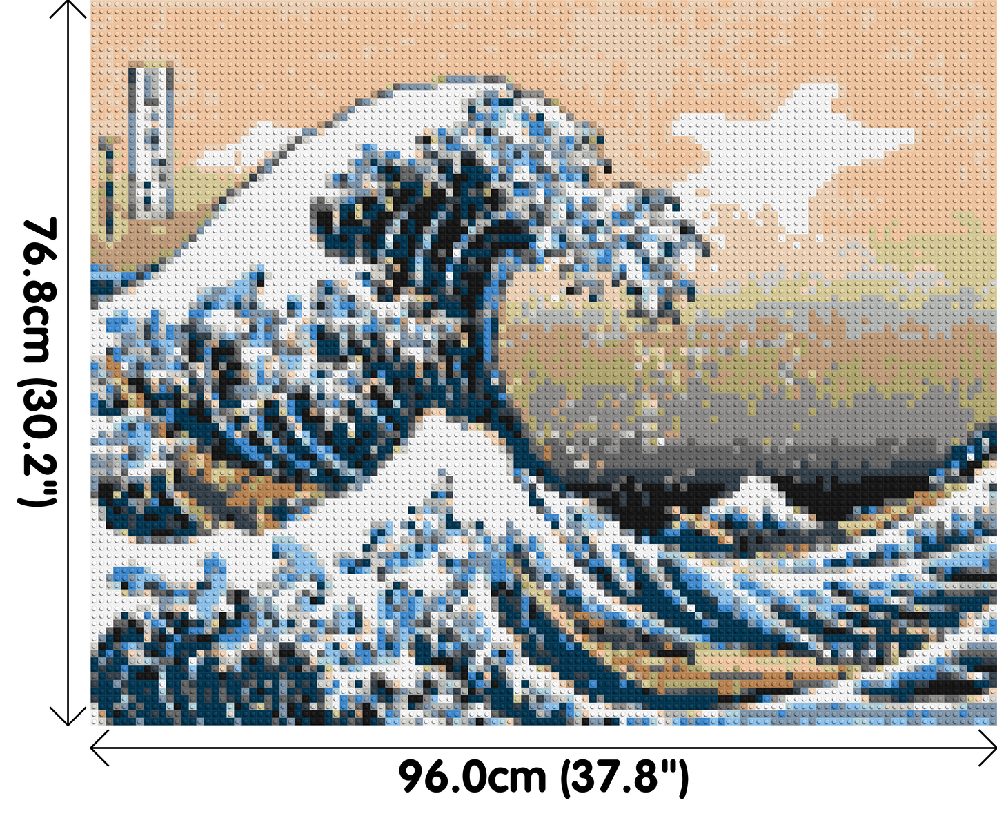 The Great Wave Off Kanagawa by Katsushika Hokusai - Brick Art Mosaic Kit 5x4 large