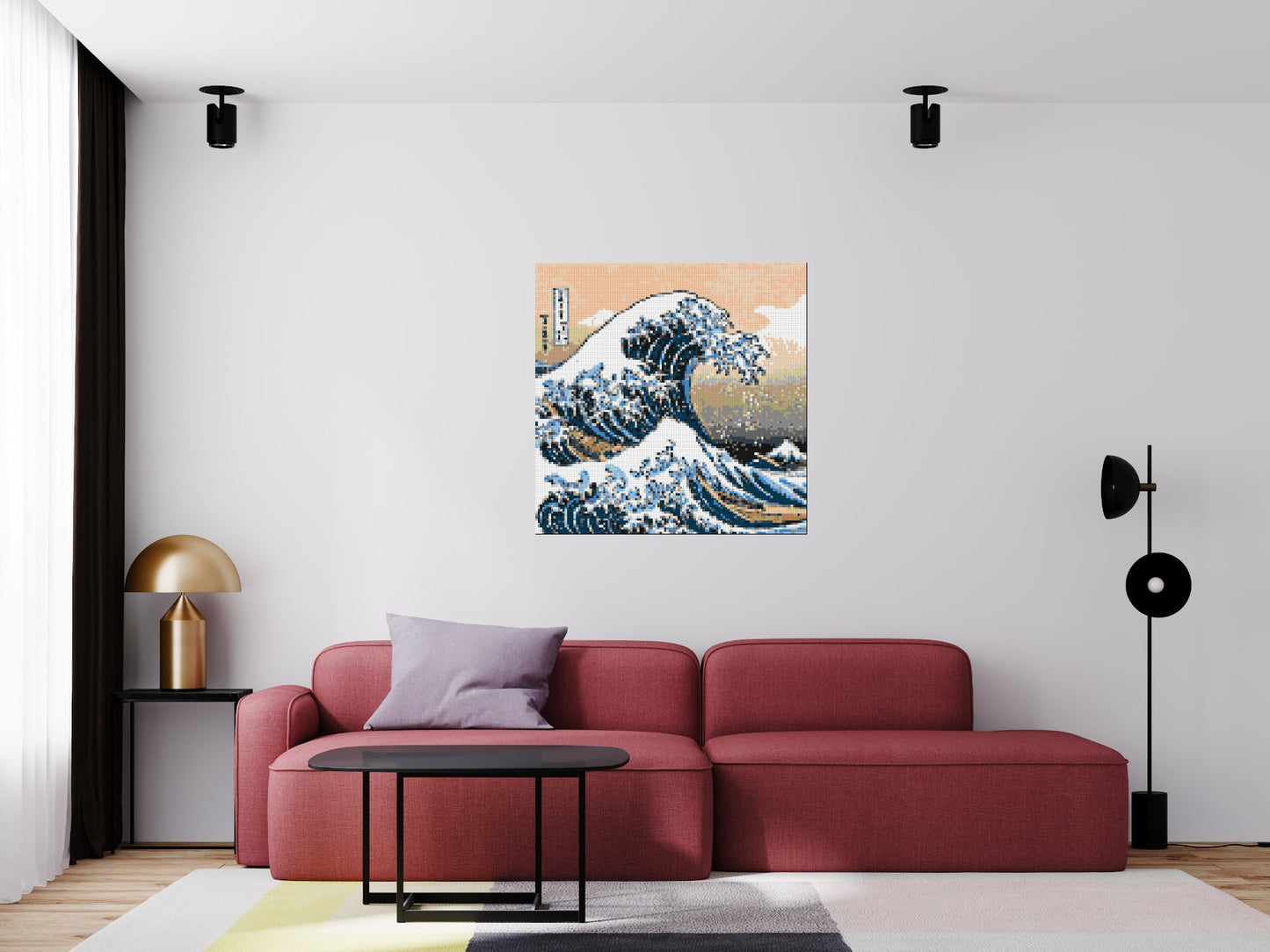 The Great Wave Off Kanagawa by Katsushika Hokusai - Brick Art Mosaic Kit 5x5 large