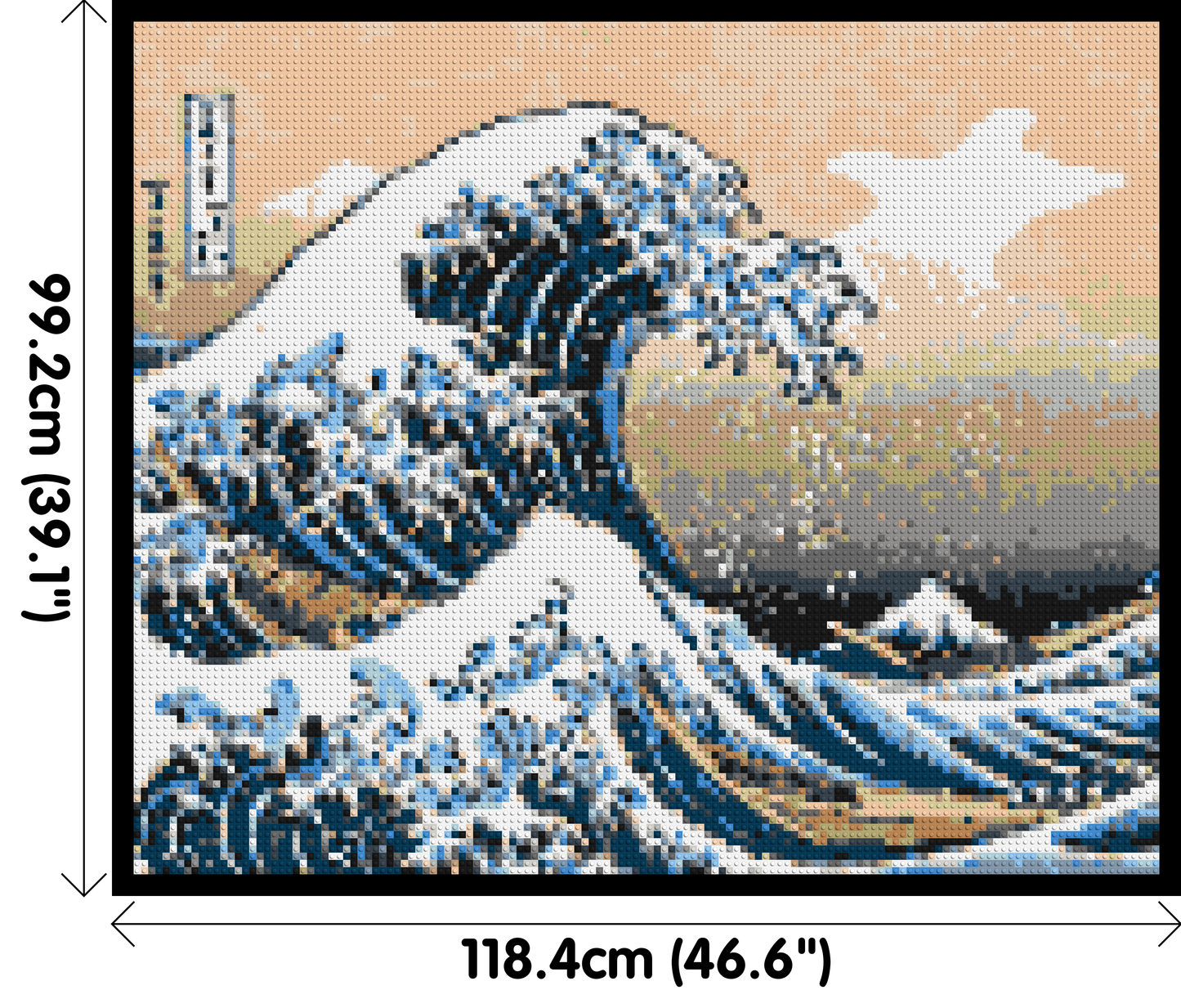 The Great Wave Off Kanagawa by Katsushika Hokusai - Brick Art Mosaic Kit 6x5 large