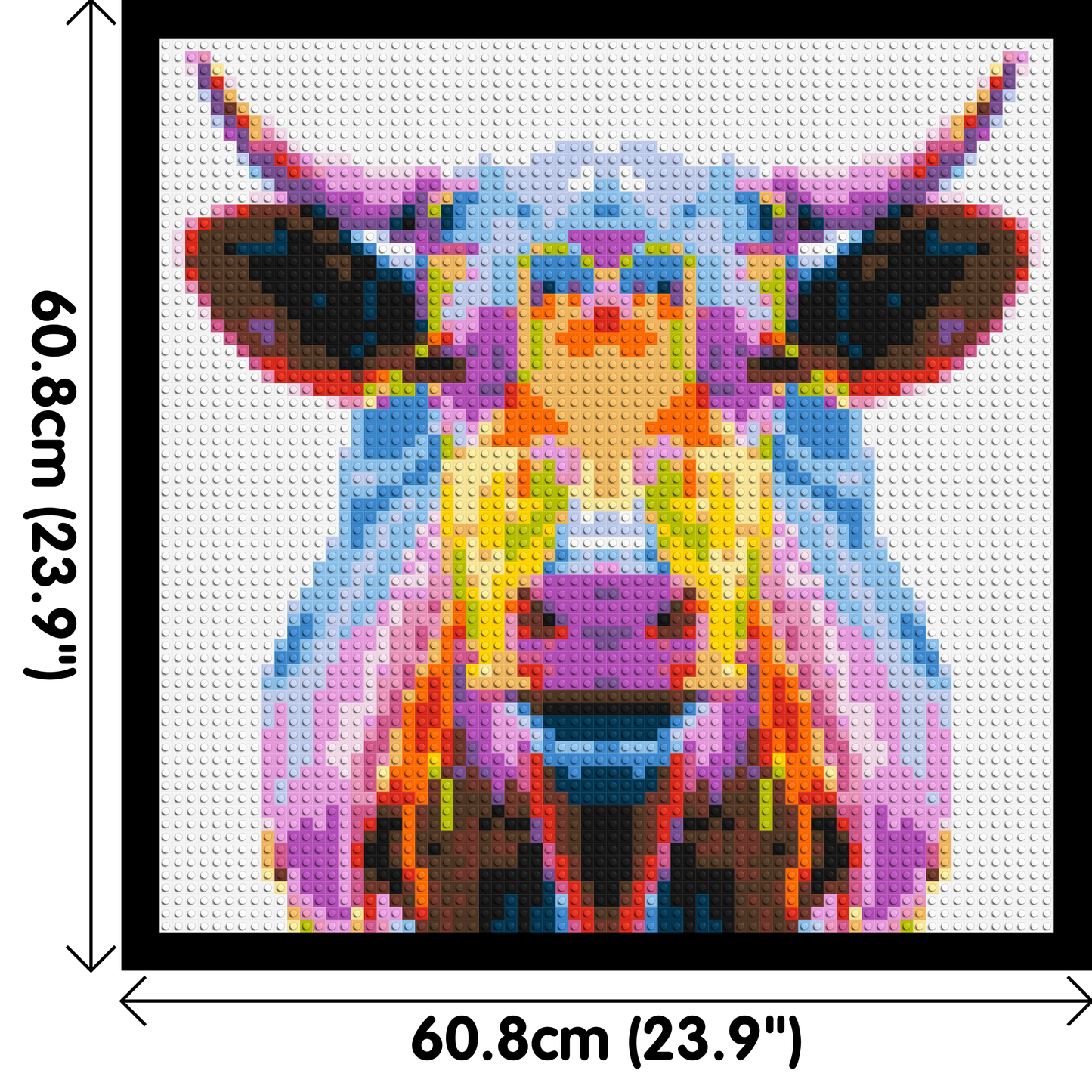 Cow Colourful Pop Art - Brick Art Mosaic Kit 3x3 large