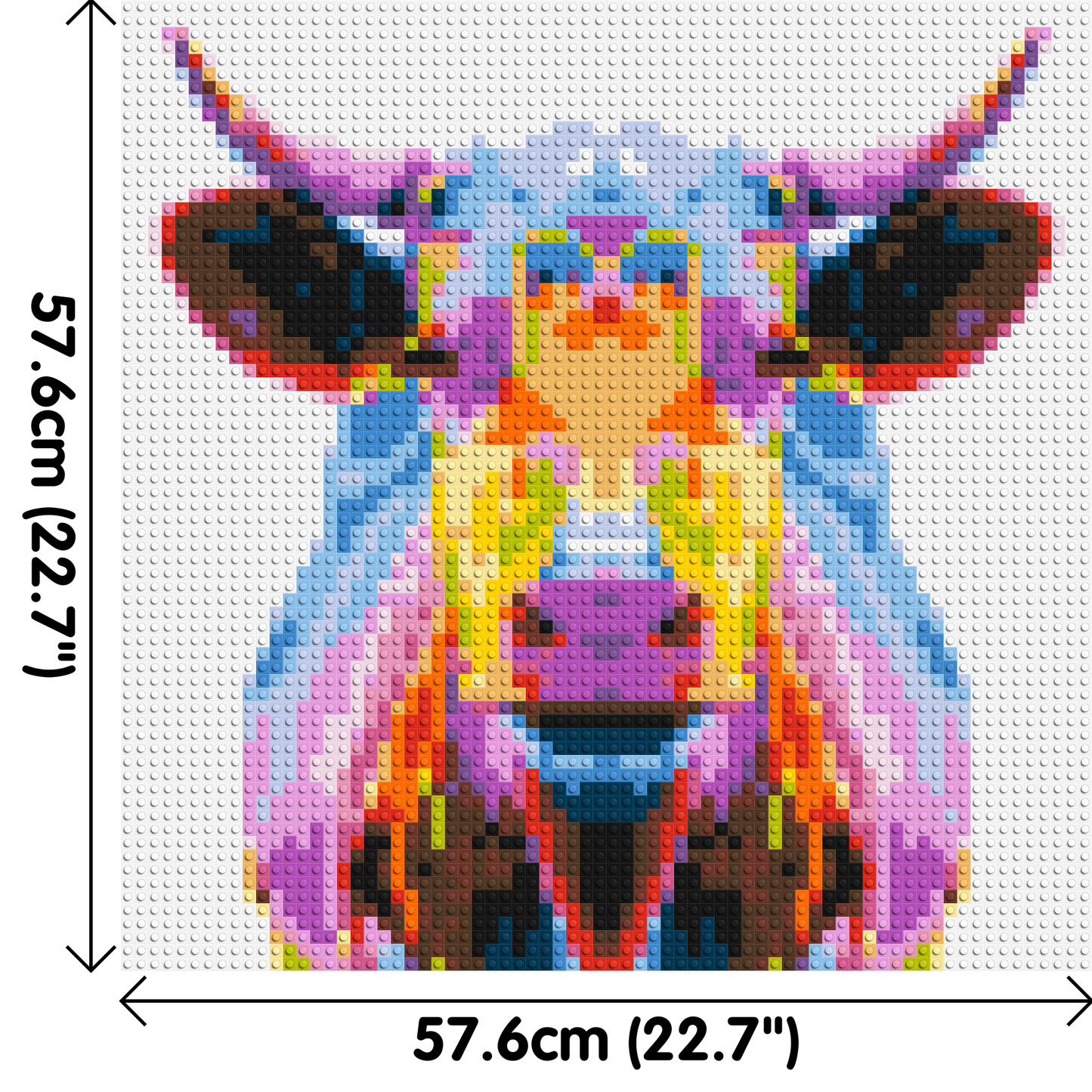 Cow Colourful Pop Art - Brick Art Mosaic Kit 3x3 large