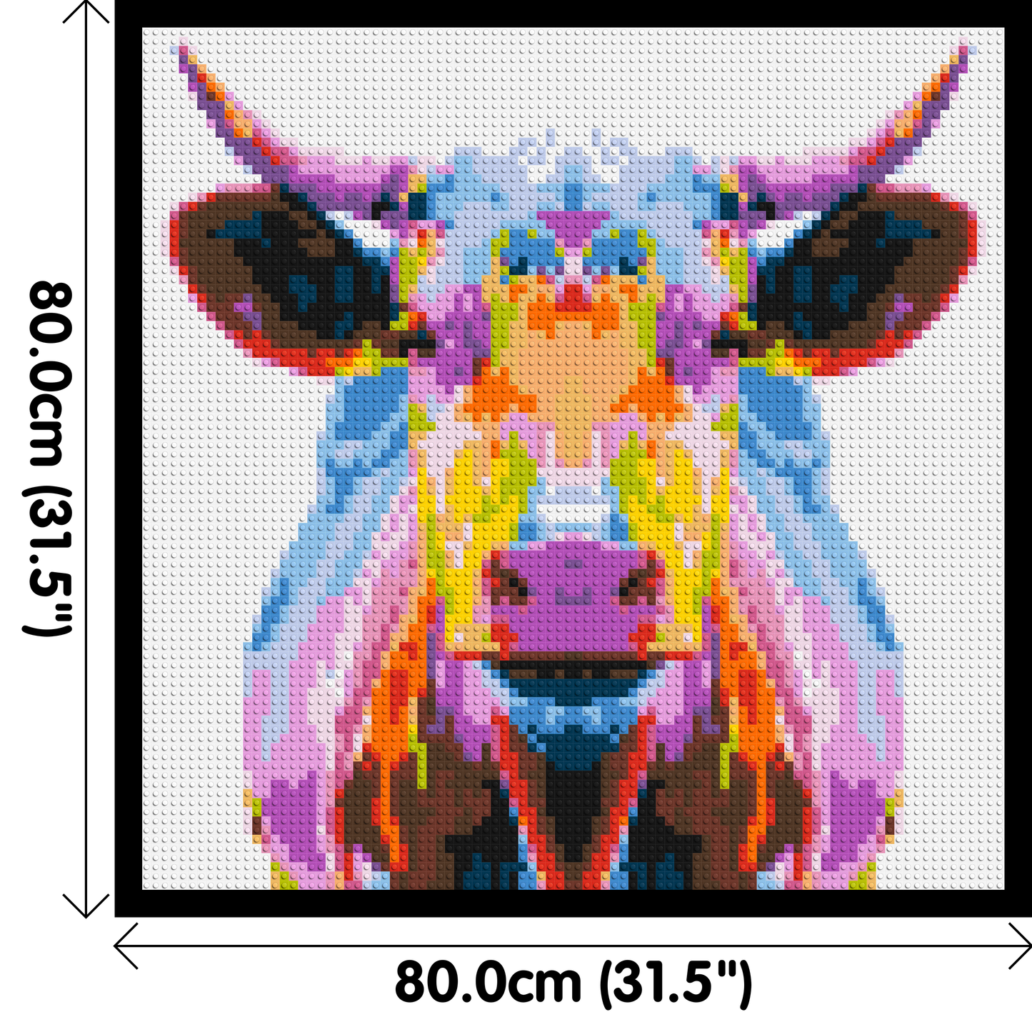 Cow Colourful Pop Art - Brick Art Mosaic Kit 4x4 large