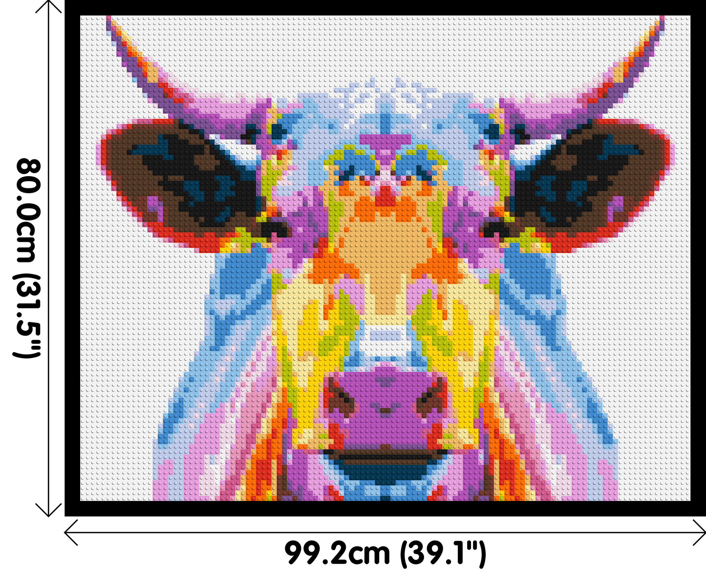 Cow Colourful Pop Art - Brick Art Mosaic Kit 5x4 large